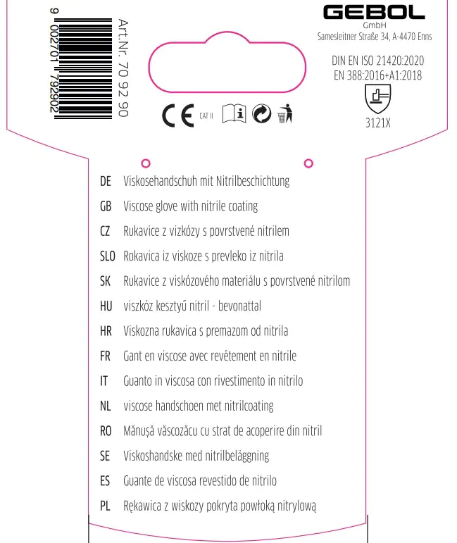 Gebol Handschuh Cool Grip  