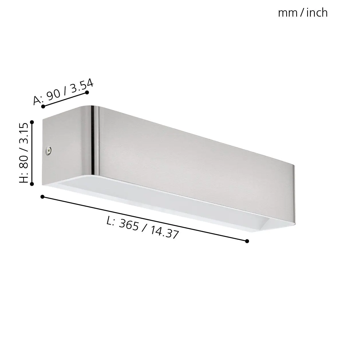 Eglo LED Wandleuchte Sania 4 nickel-matt 36,5 x 8 cm Up & Down warmweiß Eglo LED Wandleuchte Sania 4 nickel-matt 36,5 x 8 cm Up & Down warmweiß