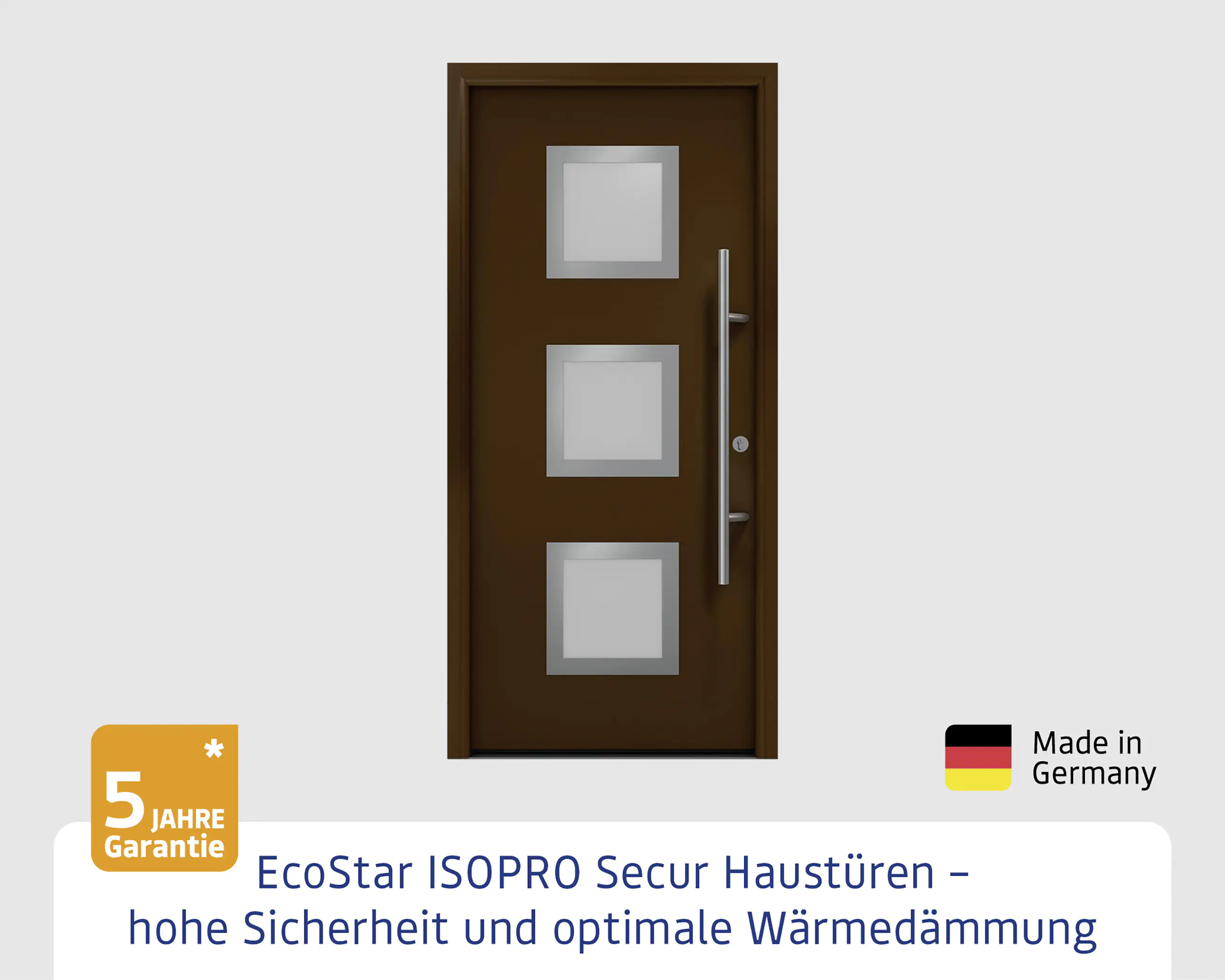EcoStar Haustür ISOPRO Secur IPS 810S RC2 terrabraun 110 x 210 cm EcoStar Haustür ISOPRO Secur IPS 810S RC2 terrabraun 110 x 210 cm