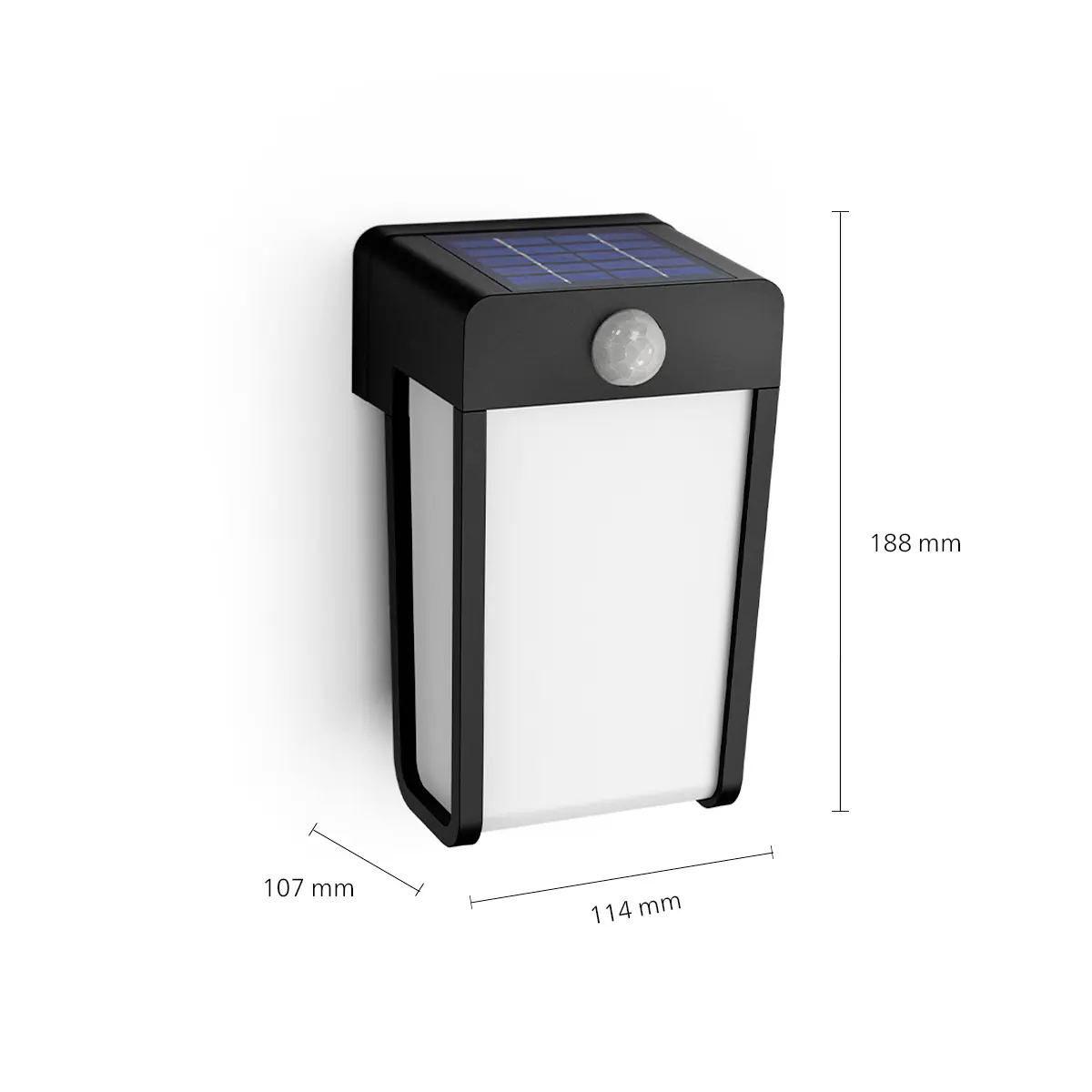 Solar Wandleuchte Shroud 20,5 x 12,5 x 12 cm matt schwarz