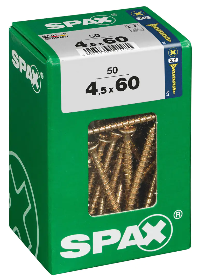 Spax Universalschrauben 4.5 x 60 mm PZ 2 - 50 Stk.