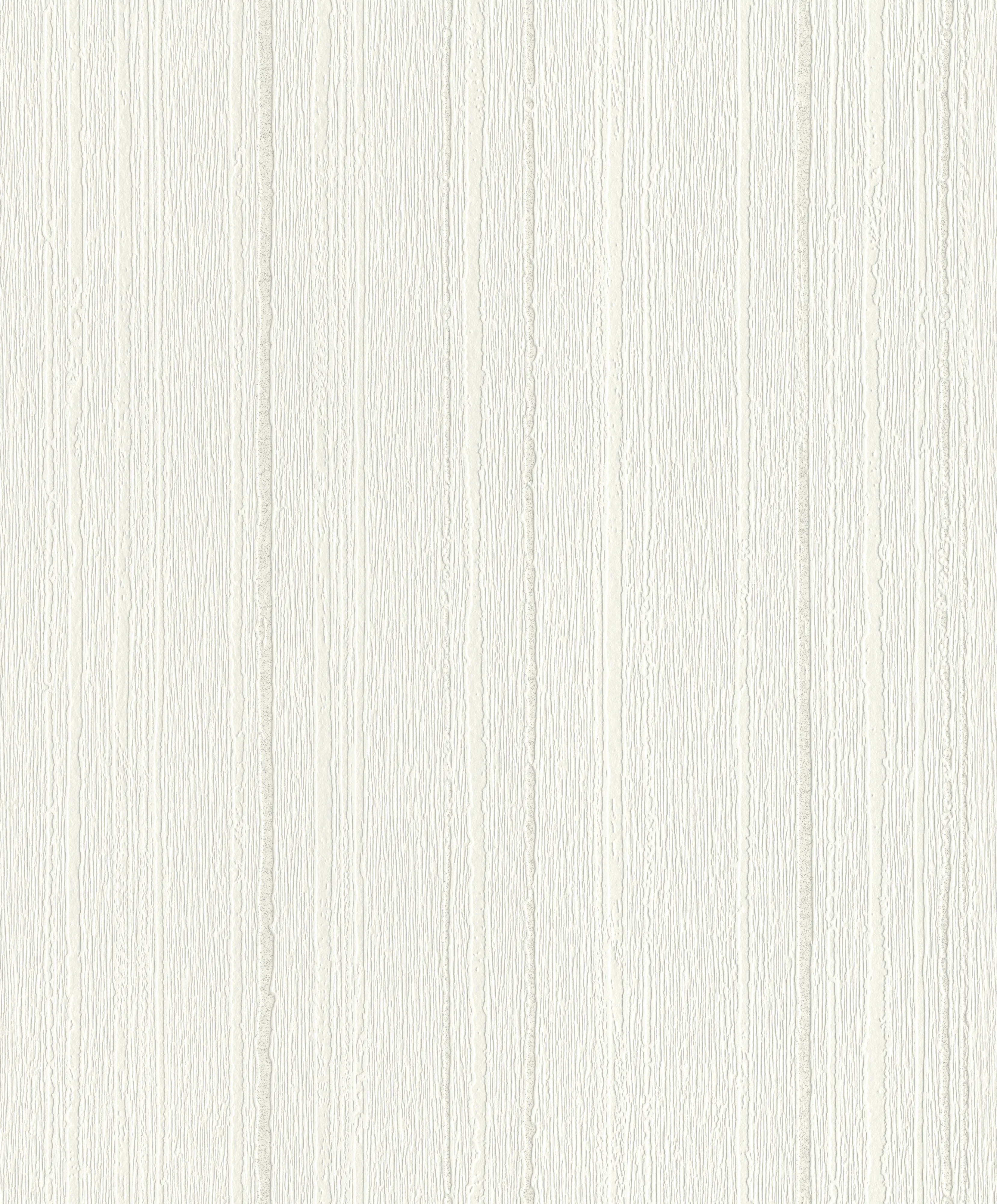 Rasch Vliestapete 642124 Selection Streifen weißsilber 10,05 x 0,53 m