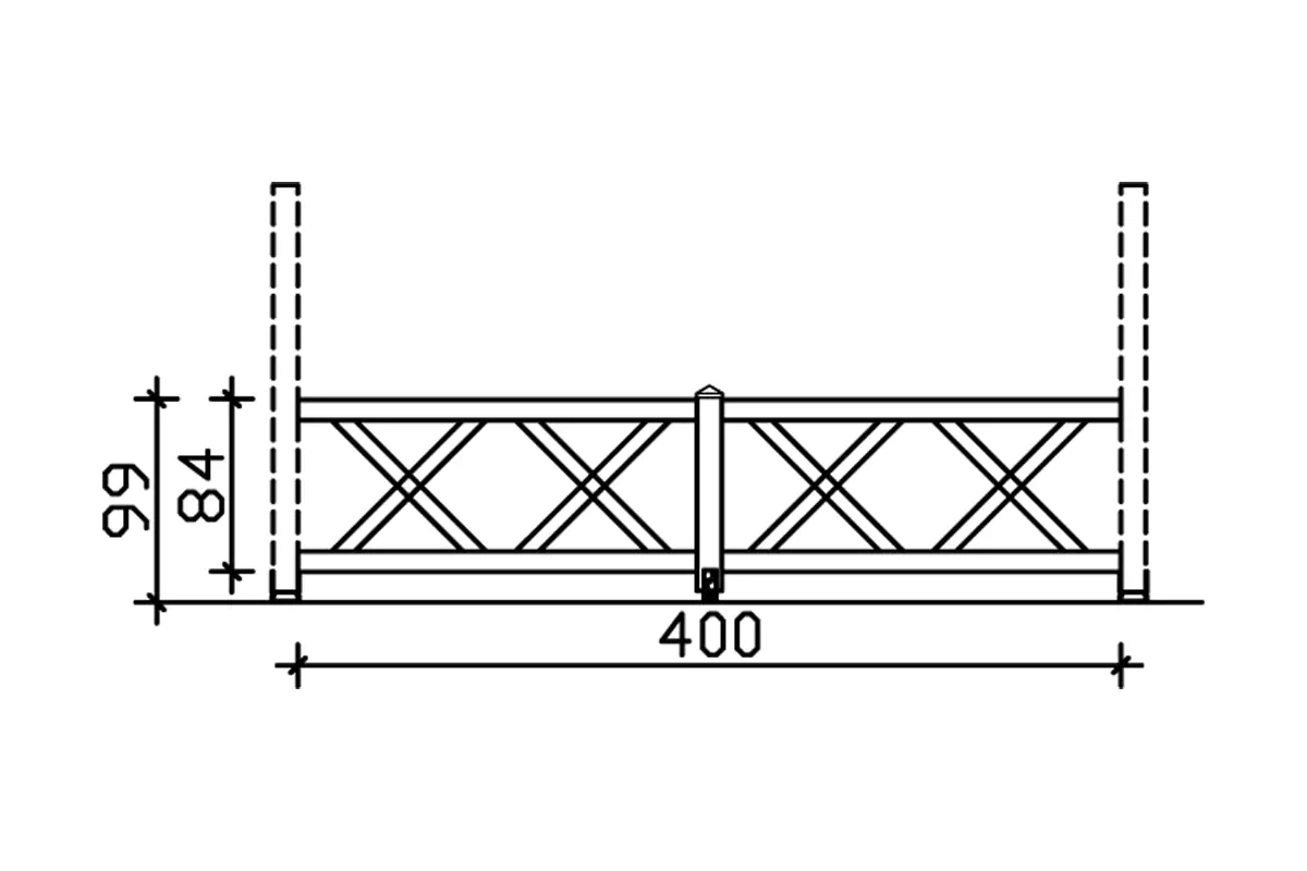 SKAN HOLZ Brüstung Andreaskreuz 400 x 84 cm, Fichte, lasiert in Weiß