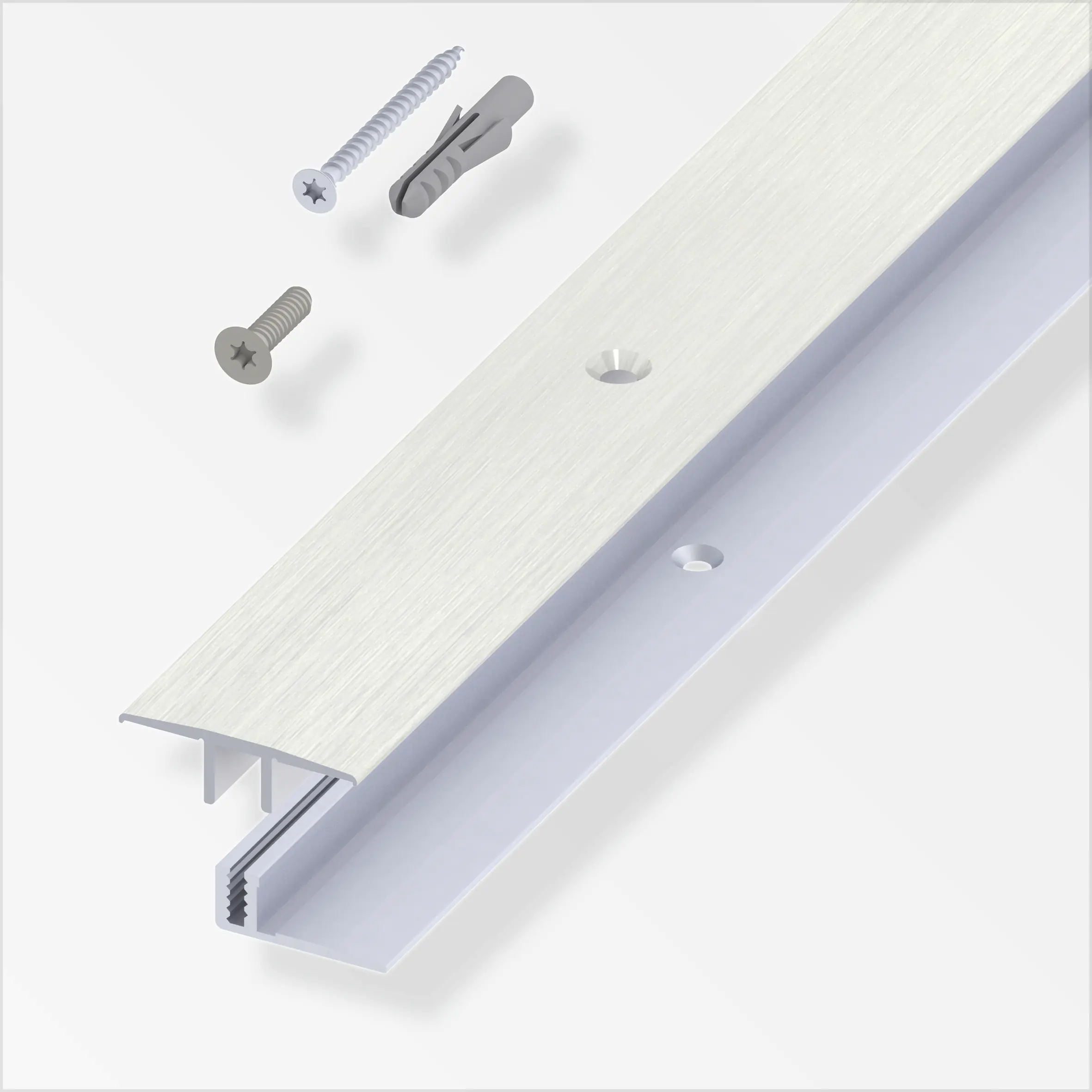 alfer Übergangs-Profil und Träger-Profil 1 m, 33 x 7 - 15 mm Alu  gebürstet alfer Übergangs-Profil und Träger-Profil 1 m, 33 x 7 - 15 mm Alu  gebürstet