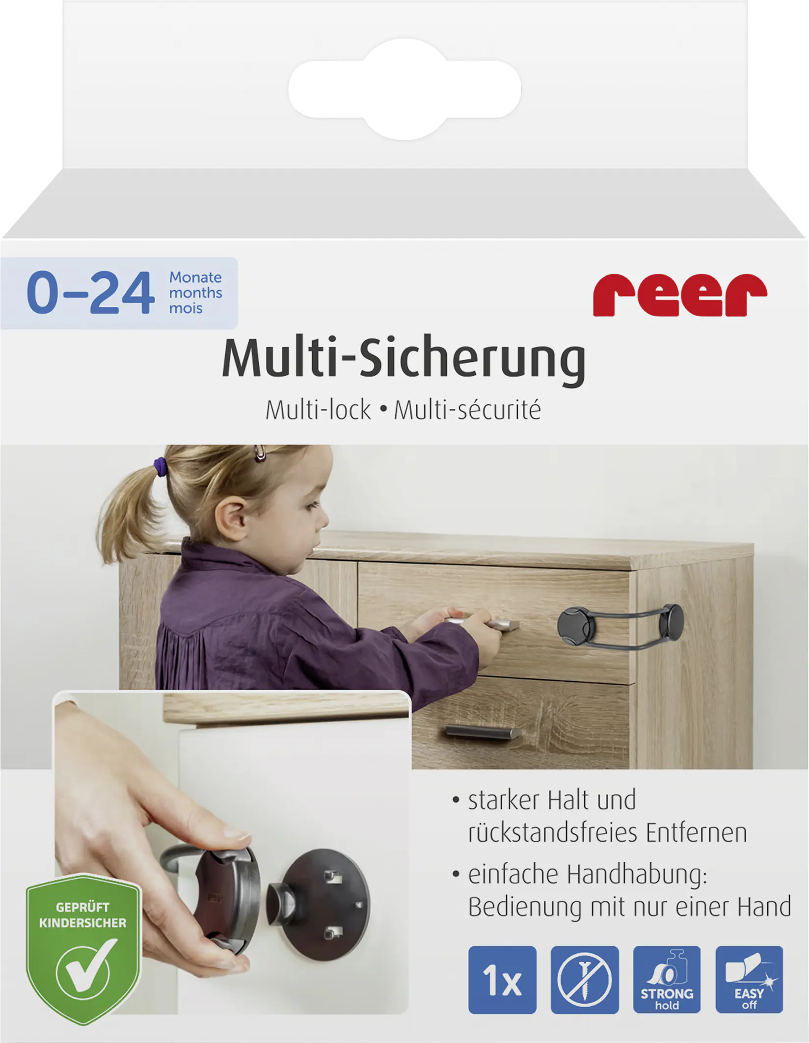 reer Multi-Sicherung zum kleben Kunststoff anthrazit