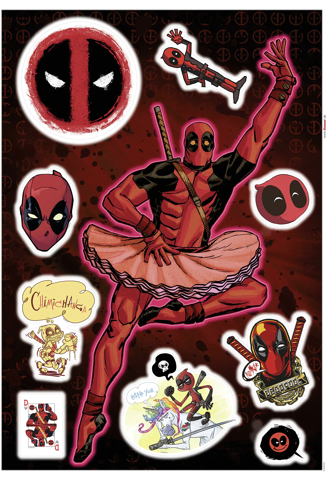 Komar Dekosticker Deadpool Derppool 50 x 70 cm Komar Dekosticker Deadpool Derppool 50 x 70 cm