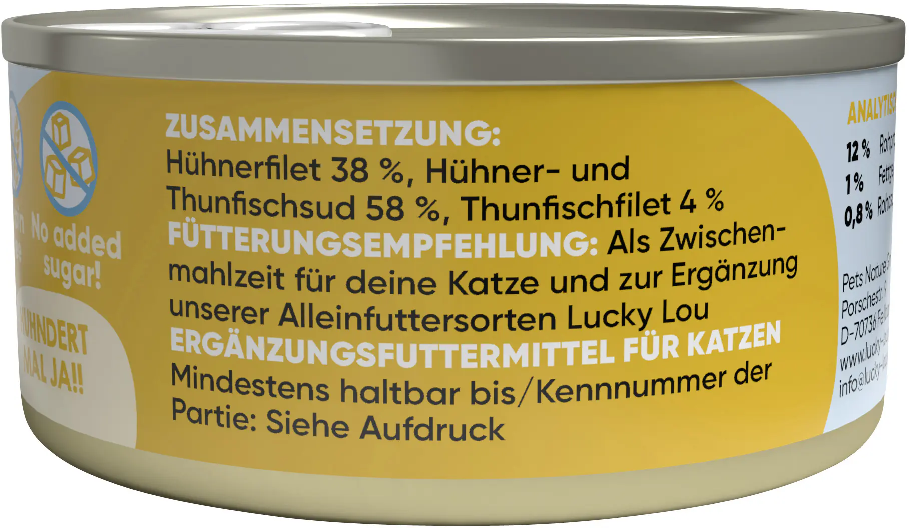 Lucky Lou Extrafood Hühnerfilet und Thunfischfilet in Brühe 70g