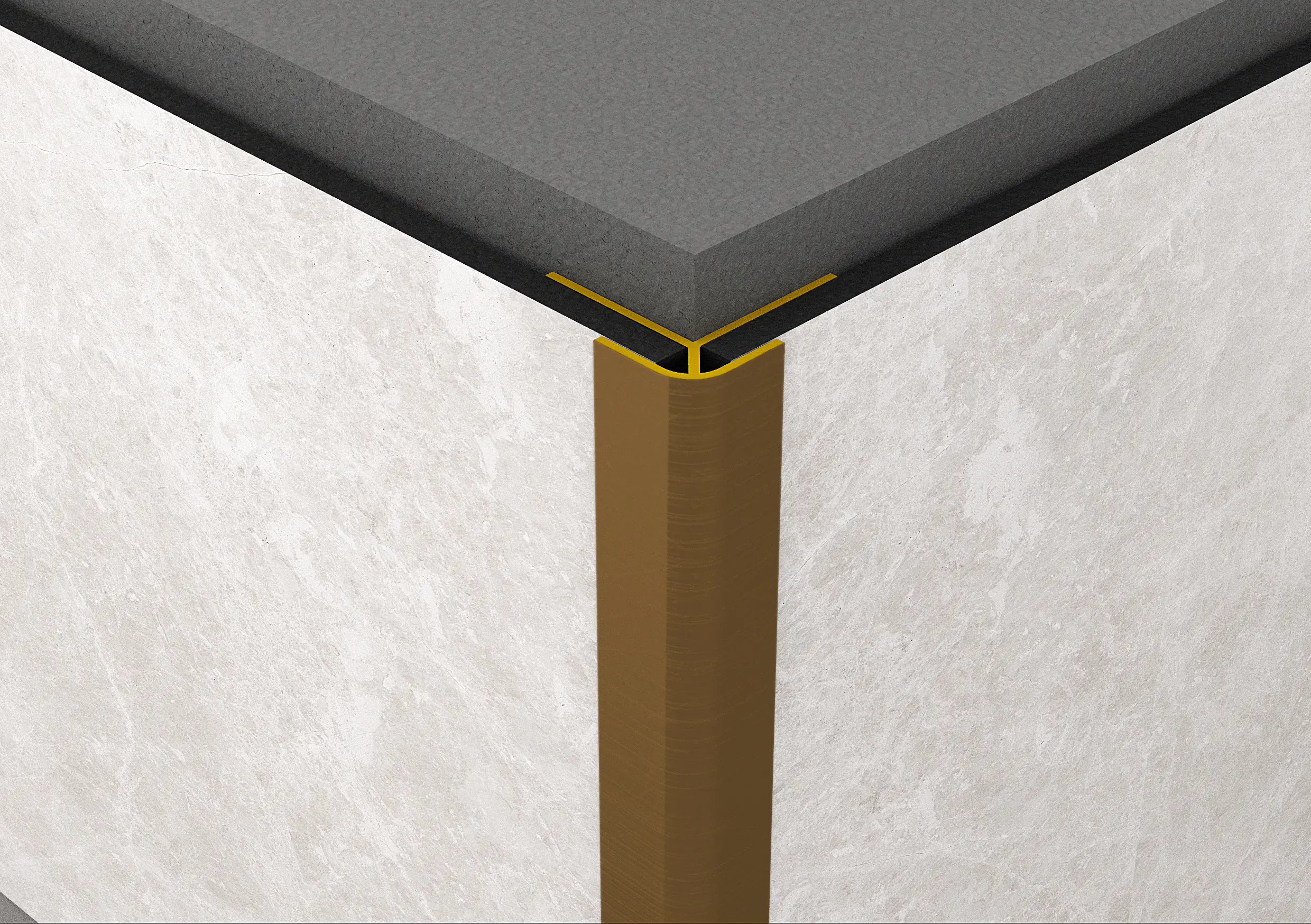 Rock the Wall Außenecke mit Einfassung bronze 280 x 1,7 x 1,75 cm