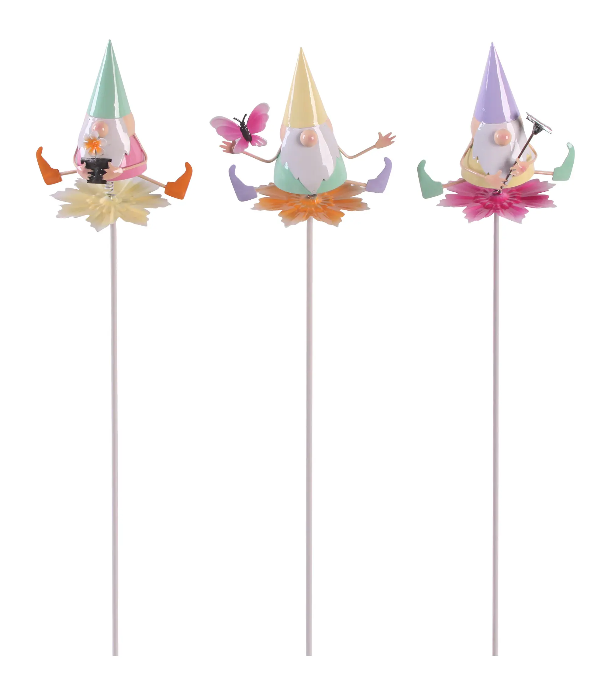 TrendLine Gartenstecker Zwerg Metall Ø 12,5 x 75 cm 3-fach sortiert