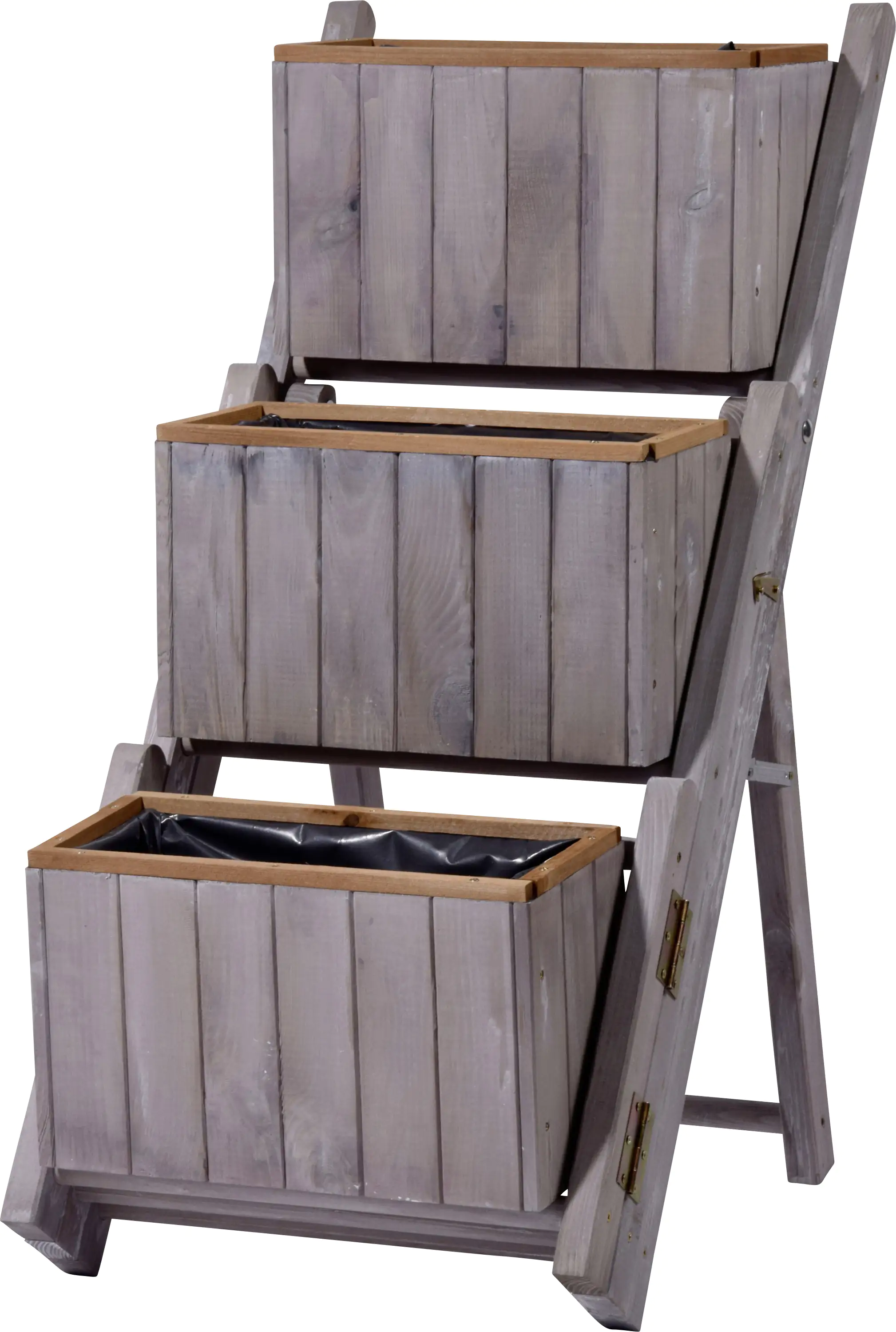 Dobar Ausklappbare Pflanztreppe mit 3 Pflanzkästen 41 x 55 x 85 cm