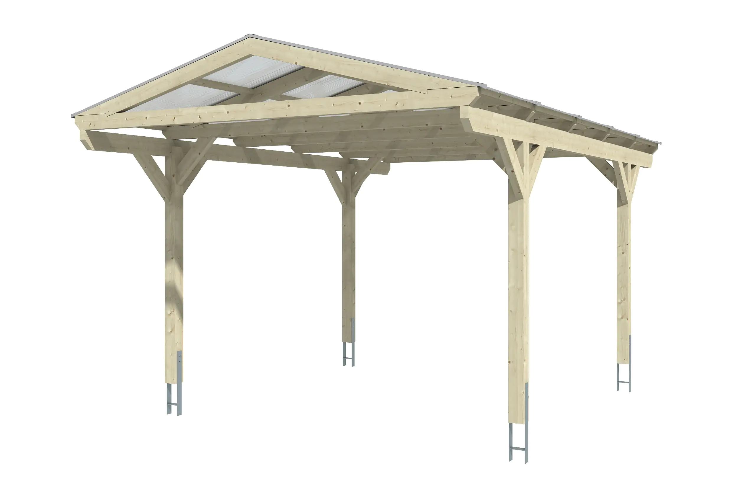 4018211032358_02 SKAN HOLZ Carport Westerwald 362 x 541 cm, lasiert in Schiefergrau
