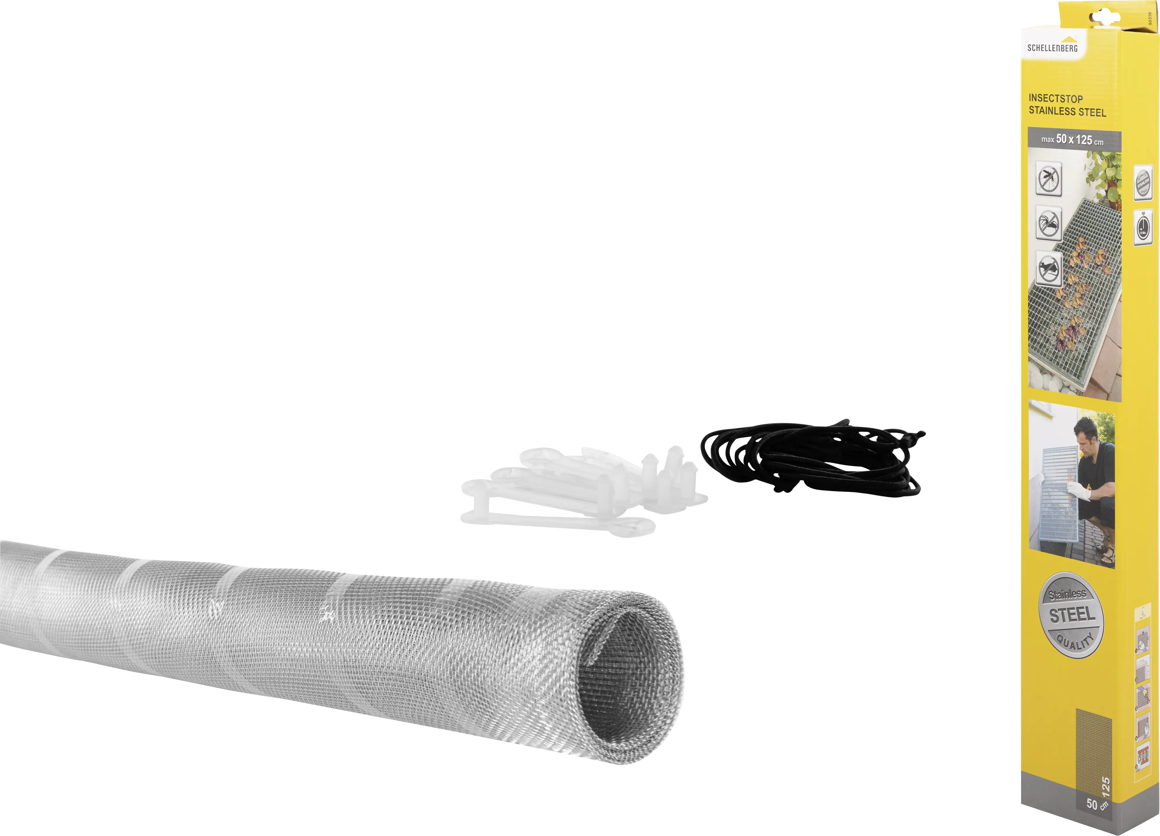 Sauberer Lichtschacht Edelstahl 50 x 125 cm Insektenschutz für Lichtschacht