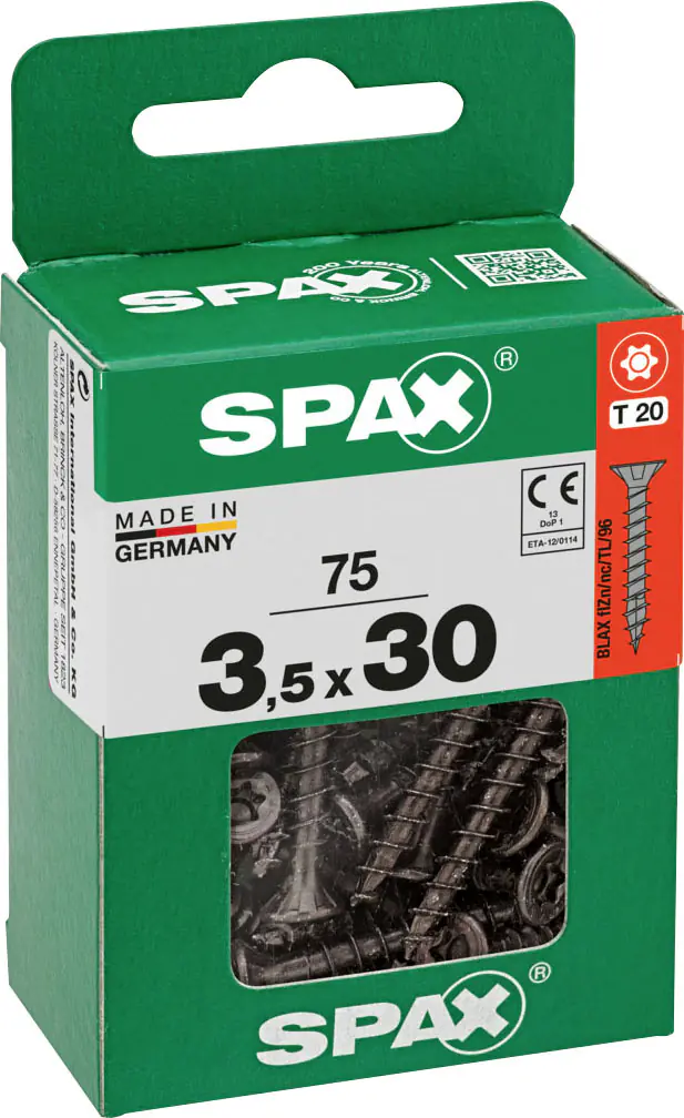 Spax Universalschrauben 3,5 x 30 mm T20 Vollgewinde - 75 Stk. 