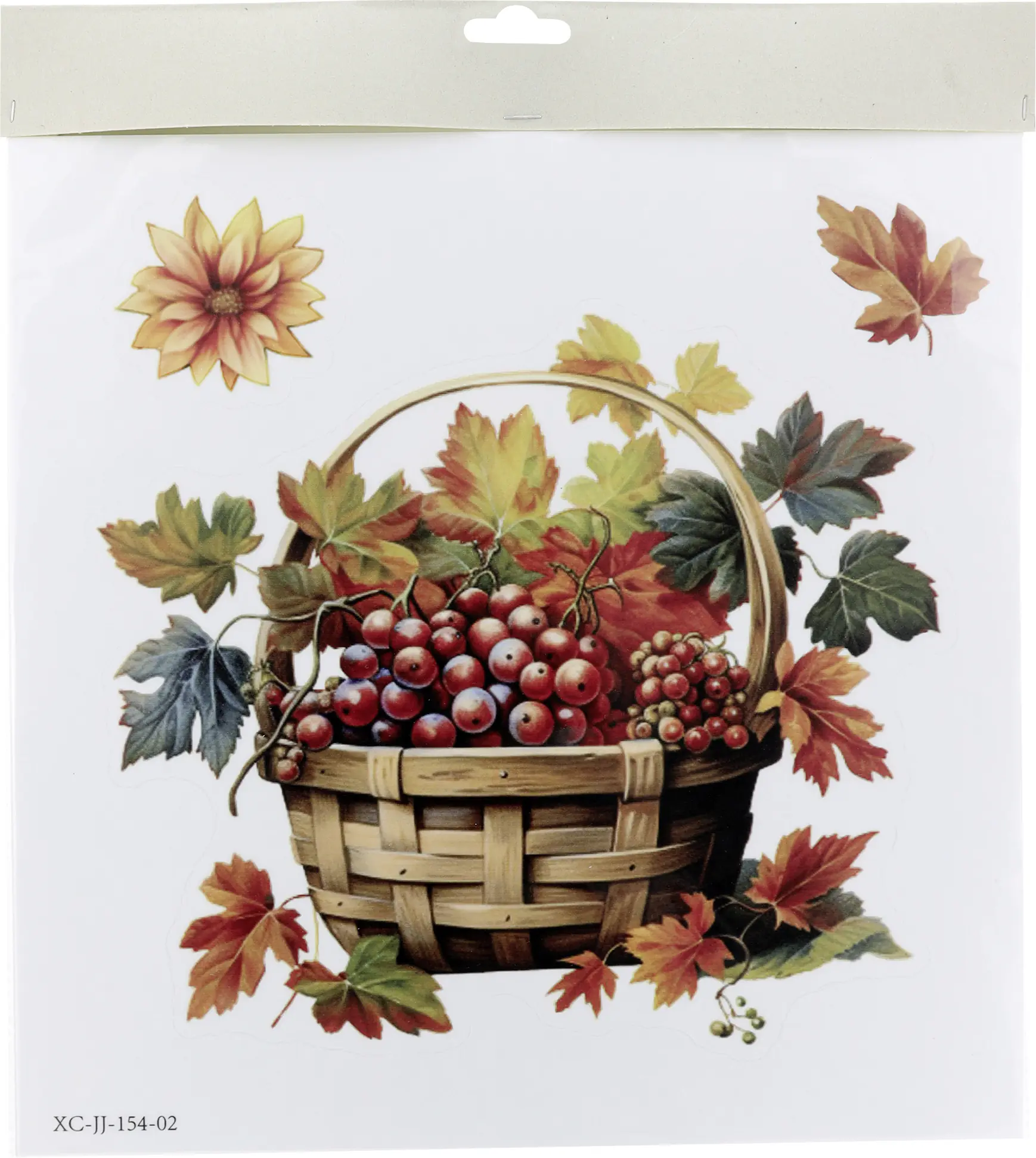 Fensterbild Sticker Herbstkorb  31 x 31 cm bunt 