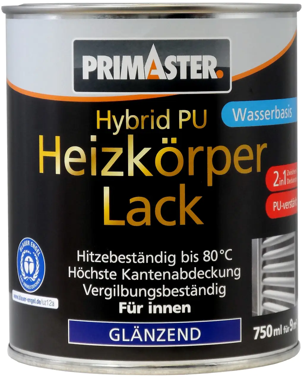 Primaster Hybrid-PU Heizkörperlack 750 ml weiß glänzend