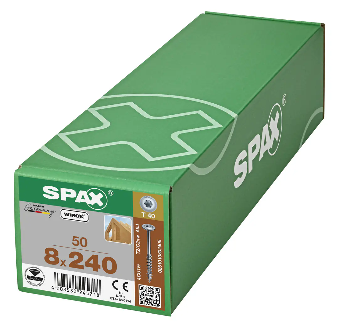 Spax Holzbauschrauben 8.0 x 240 mm TX 40 Tellerkopf - 50 Stk.