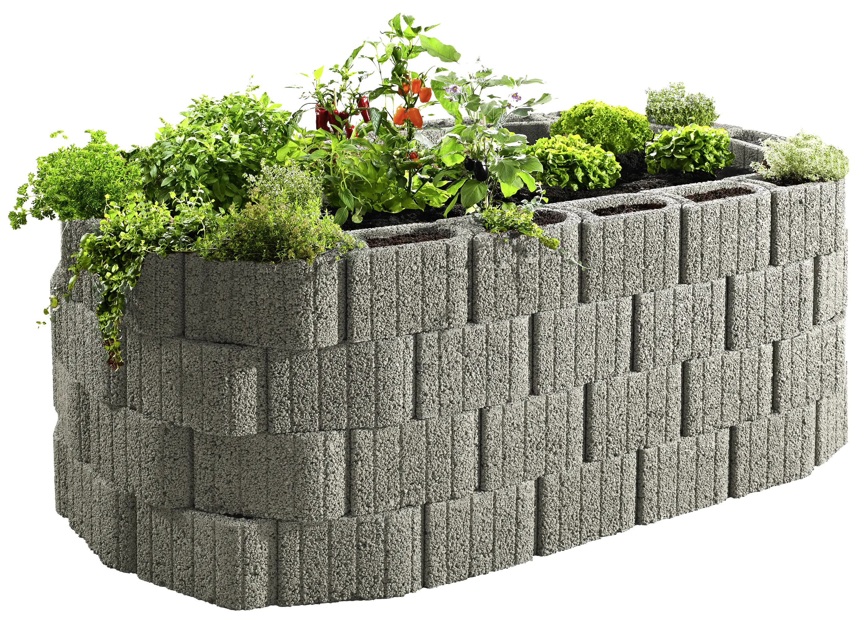 2077881026915_4 Kann Hochbeet-Set Pflanzstein Mini Plus 230 x 140 x 80 cm grau