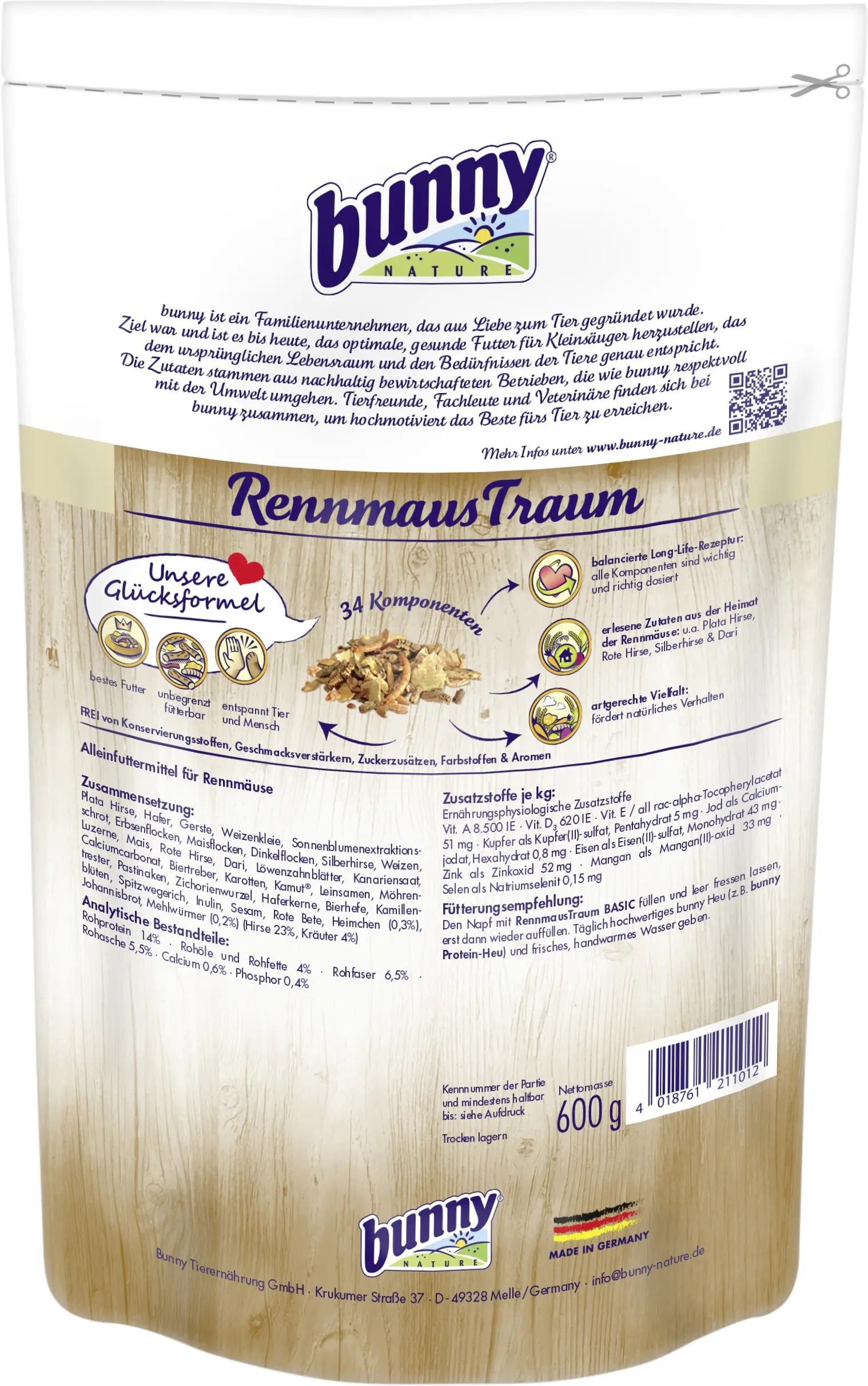 bunny RennmausTraum BASIC 600g für Rennmäuse bunny RennmausTraum BASIC 600g für Rennmäuse