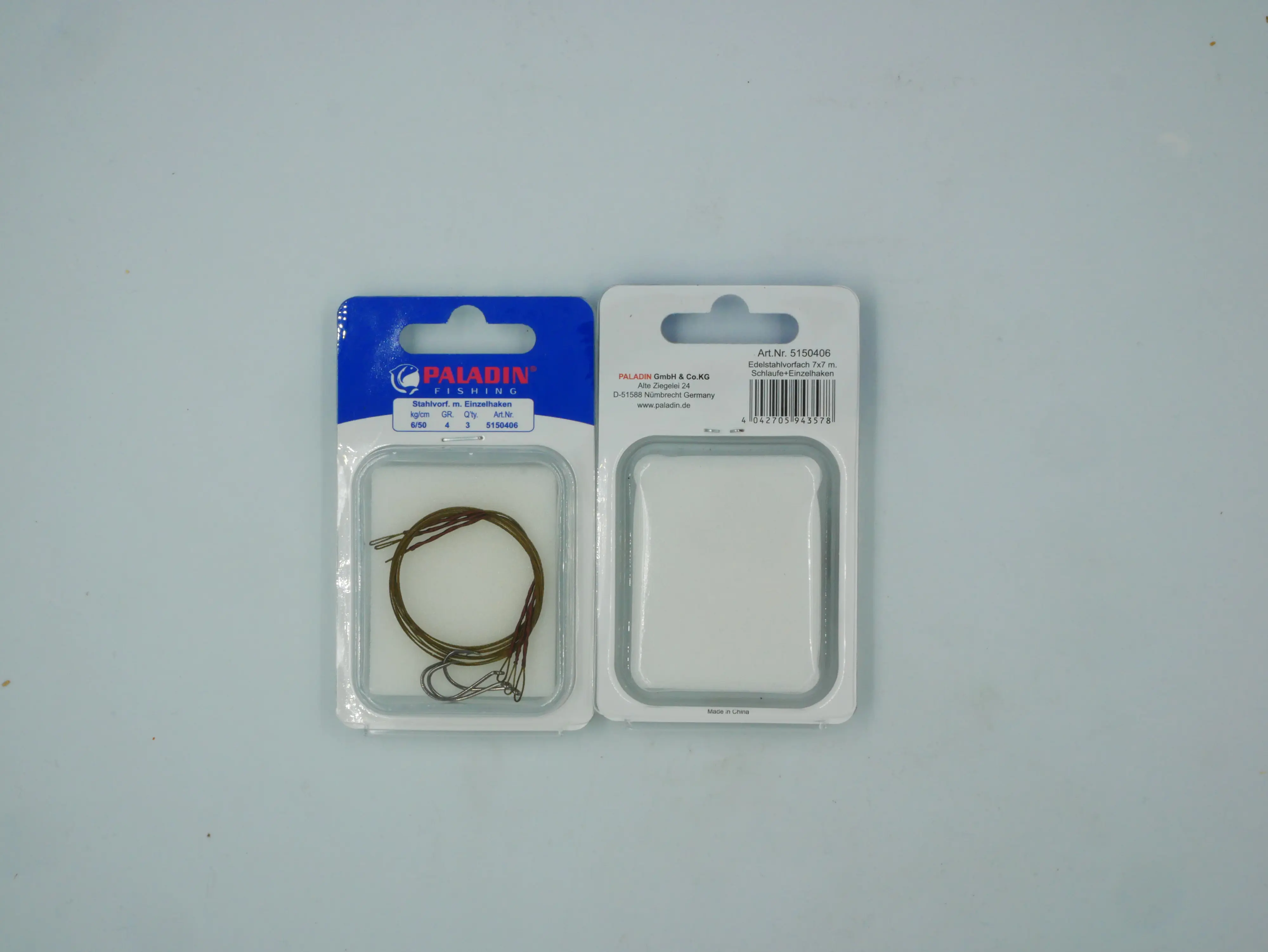 Paladin Stahlvorfach Einzelhaken Gr. 4 Tragkraft 6 kg Länge 50cm 3 Stück