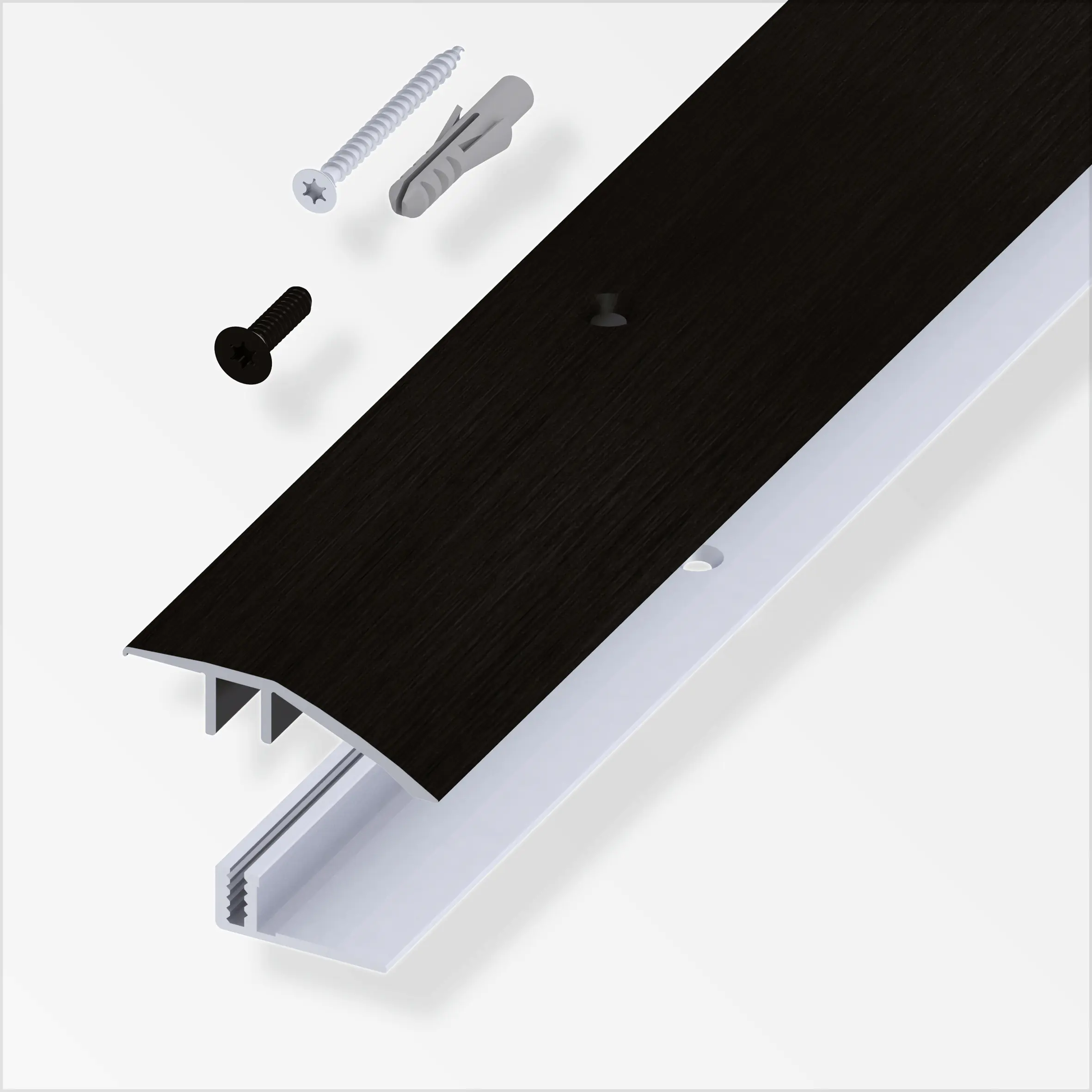 alfer Niveauausgleichs- Träger-Profil 1 m, 45 x 7 - 15 mm schwarz