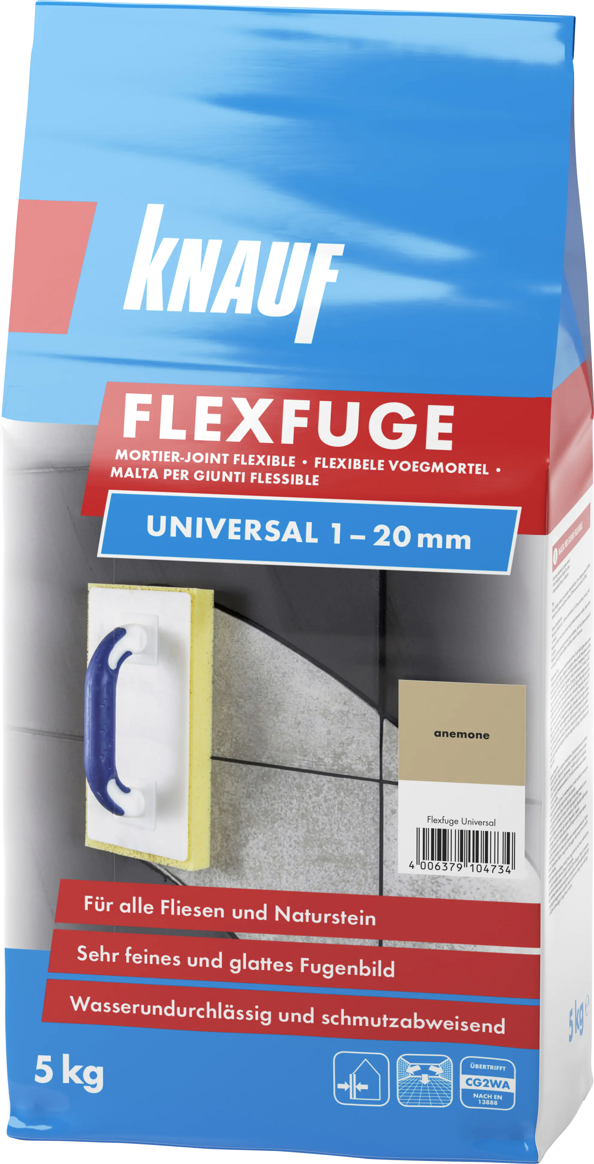 Knauf Fugenmörtel Flexfuge Universal 1 - 20 mm anemone 5 kg Knauf Fugenmörtel Flexfuge Universal 1 - 20 mm anemone 5 kg