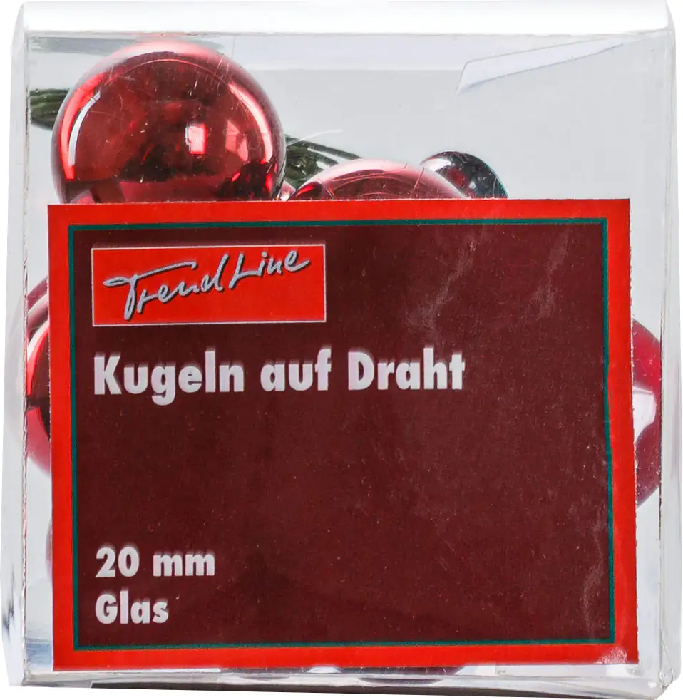 2076601538486_01 TrendLine Weihnachtskugeln aus Glas auf Draht Ø 2 cm ochsenblut 10 Stück