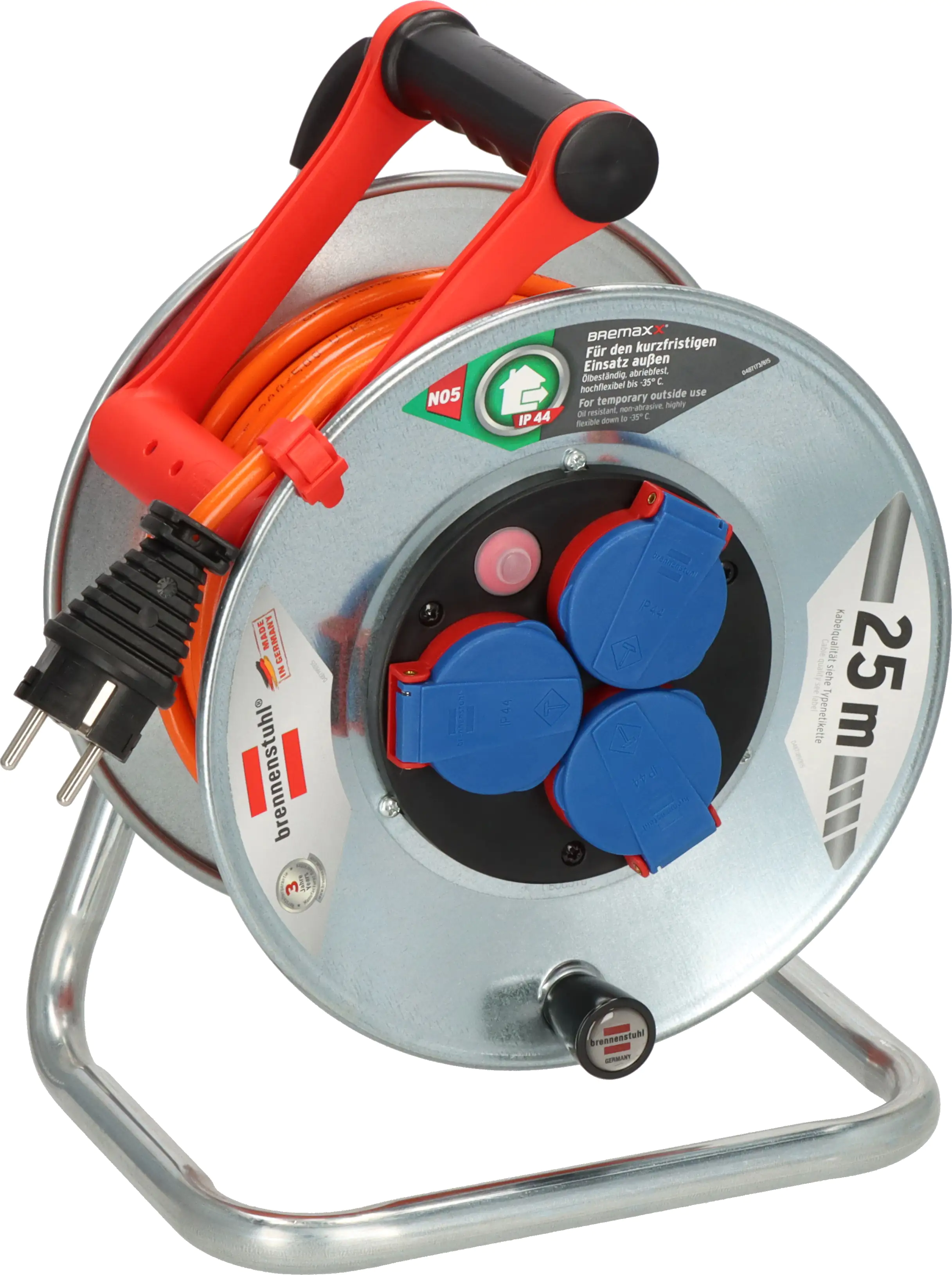 Brennenstuhl Kabeltrommel 40m, AT-N05V3V3-F 3G1,5, orange 3 Schutzkontaktstecker
