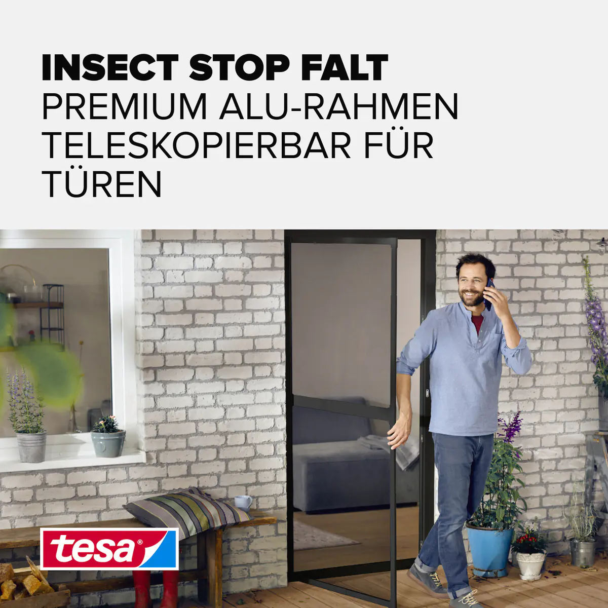 tesa Fliegenschutz-Tür FALT 100 x 220 cm anthrazit/anthrazit kürzbar