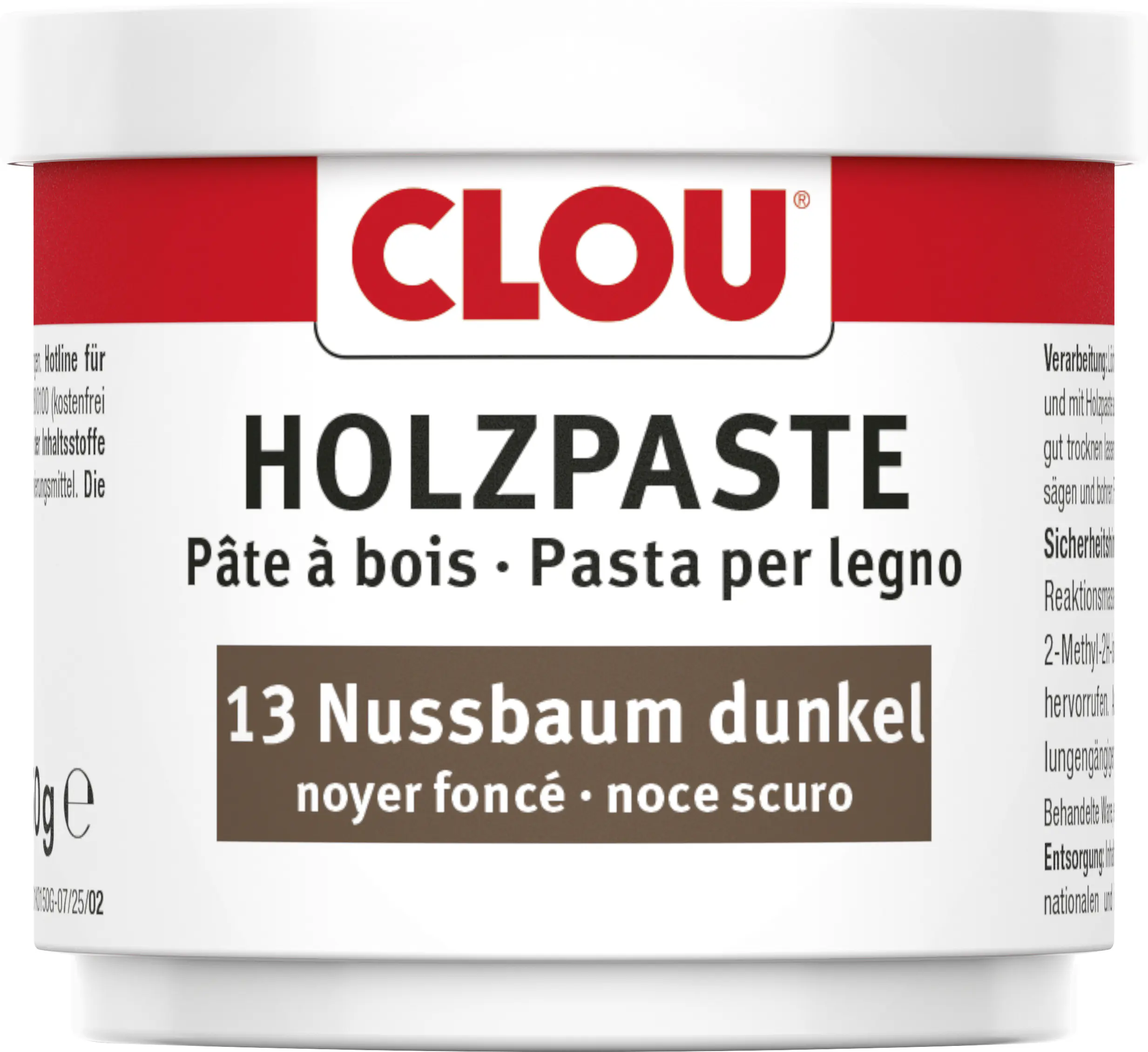 Clou Holzpaste 150 g nussbaum