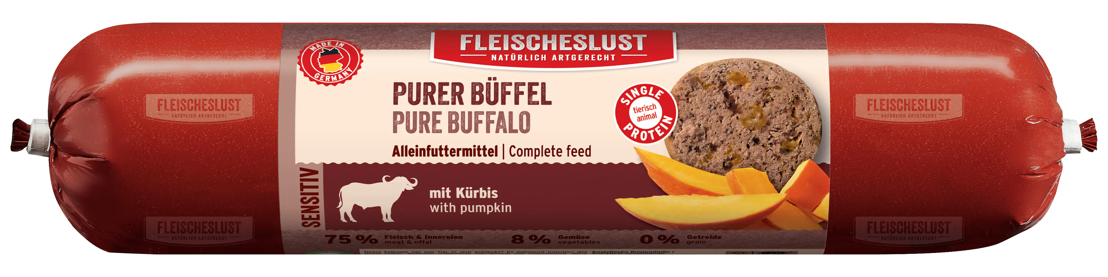 Fleischeslust Hundenassfutter Adult Sensitive getreidefrei 400 g Purer Büffel