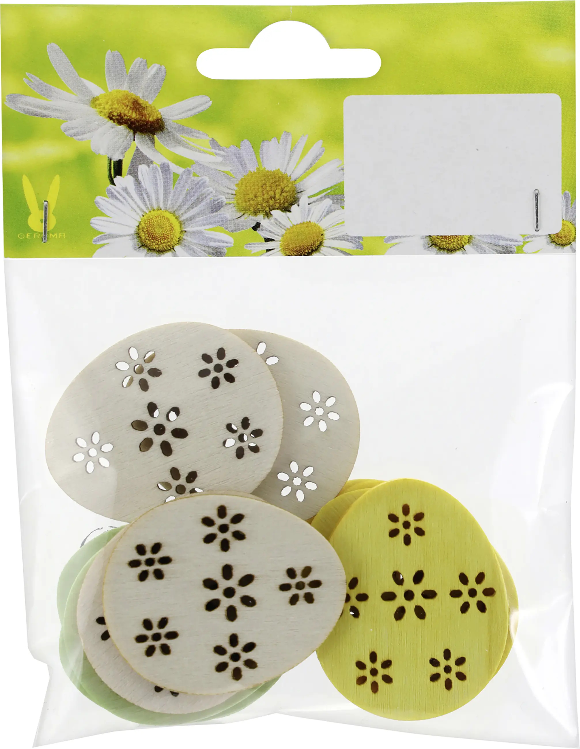 Streudeko Ostereier Holz 4 x 3,2 cm 12 Stück bunt