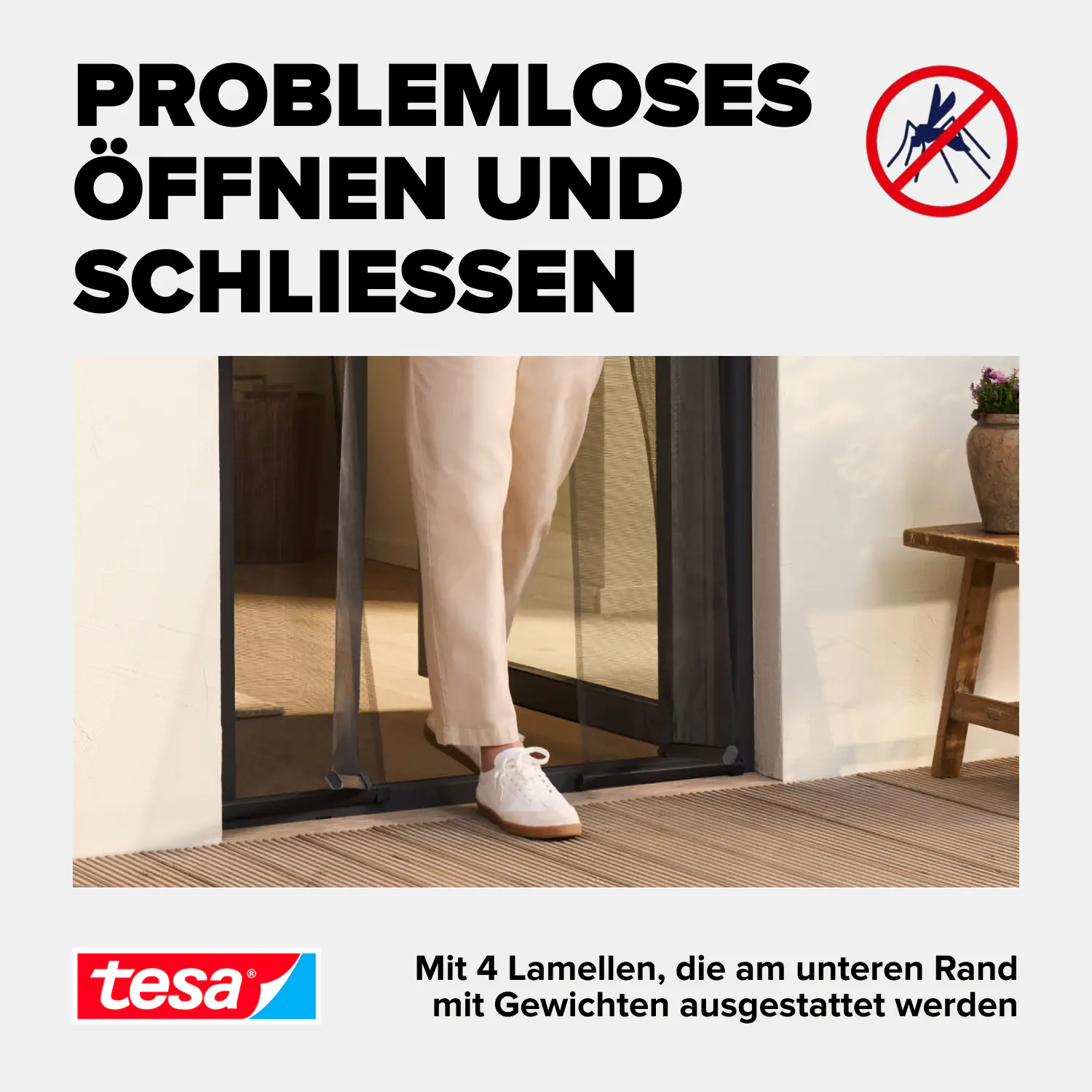 tesa Insektenschutz-Lamellenvorhang Standard 95 m x 220 cm schwarz