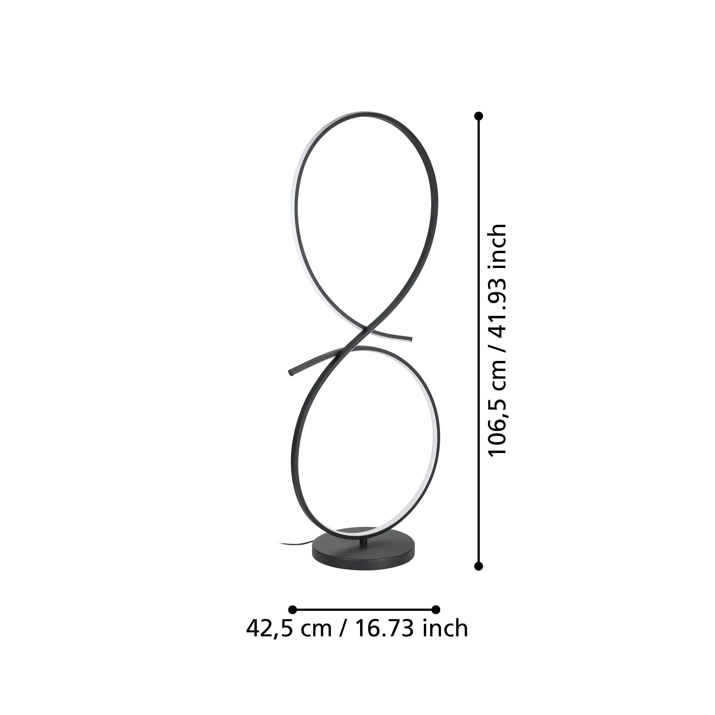 Eglo LED Stehleuchte Serpins schwarz 107 x 42,5 x 25 cm 