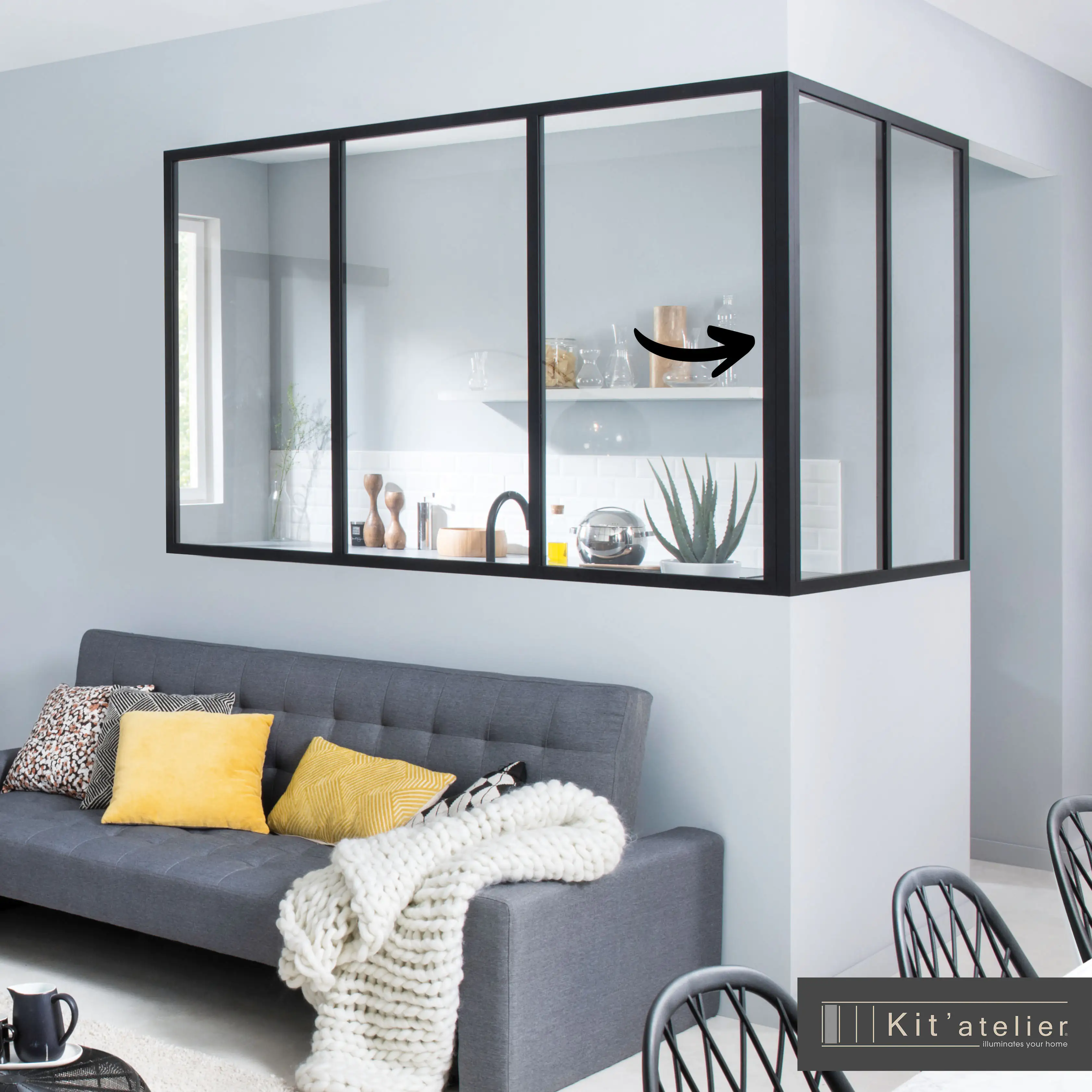 Eckverbindung für Trennwand Verriere Modulo 120 cm