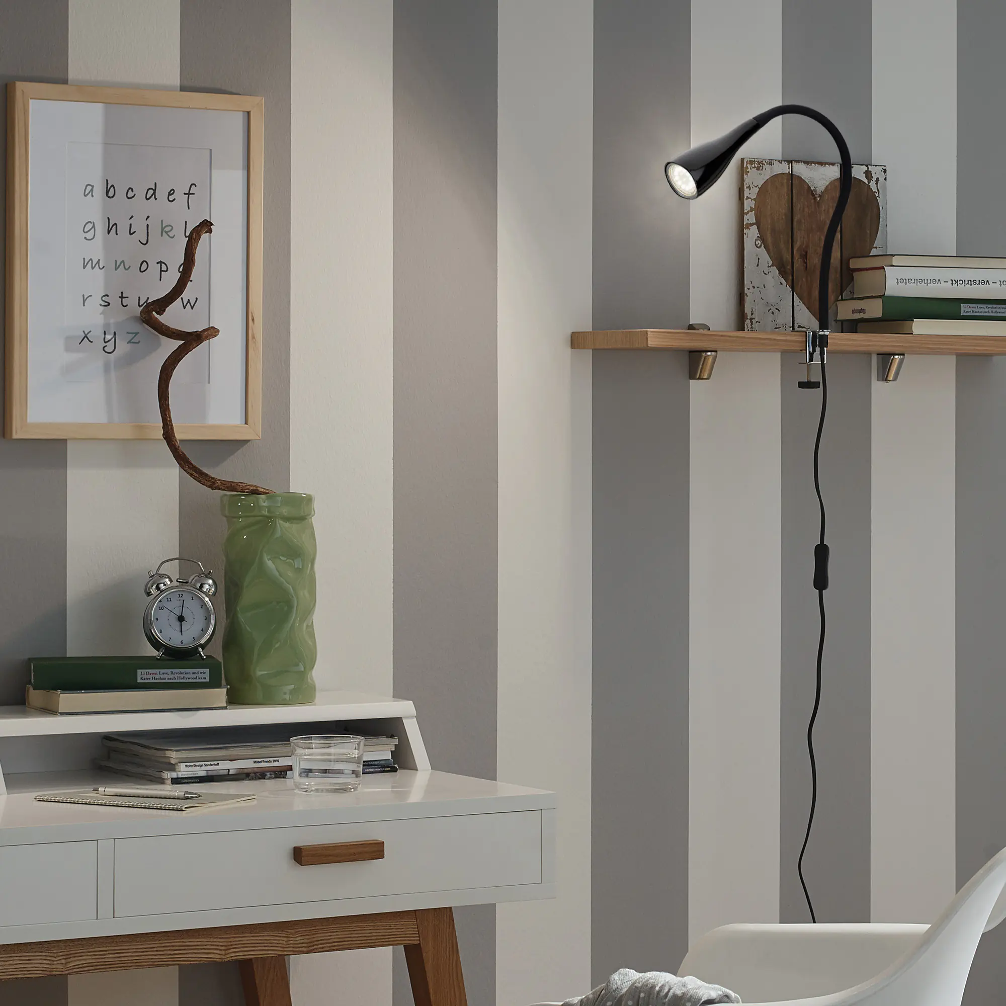 Briloner LED Klemmleuchte Elasti GU10, schwarz, warmweiß