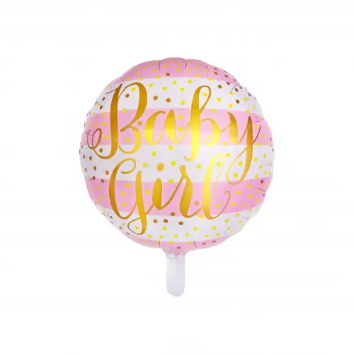 Folienballon Baby Girl rosa-weiß Ø 45 cm