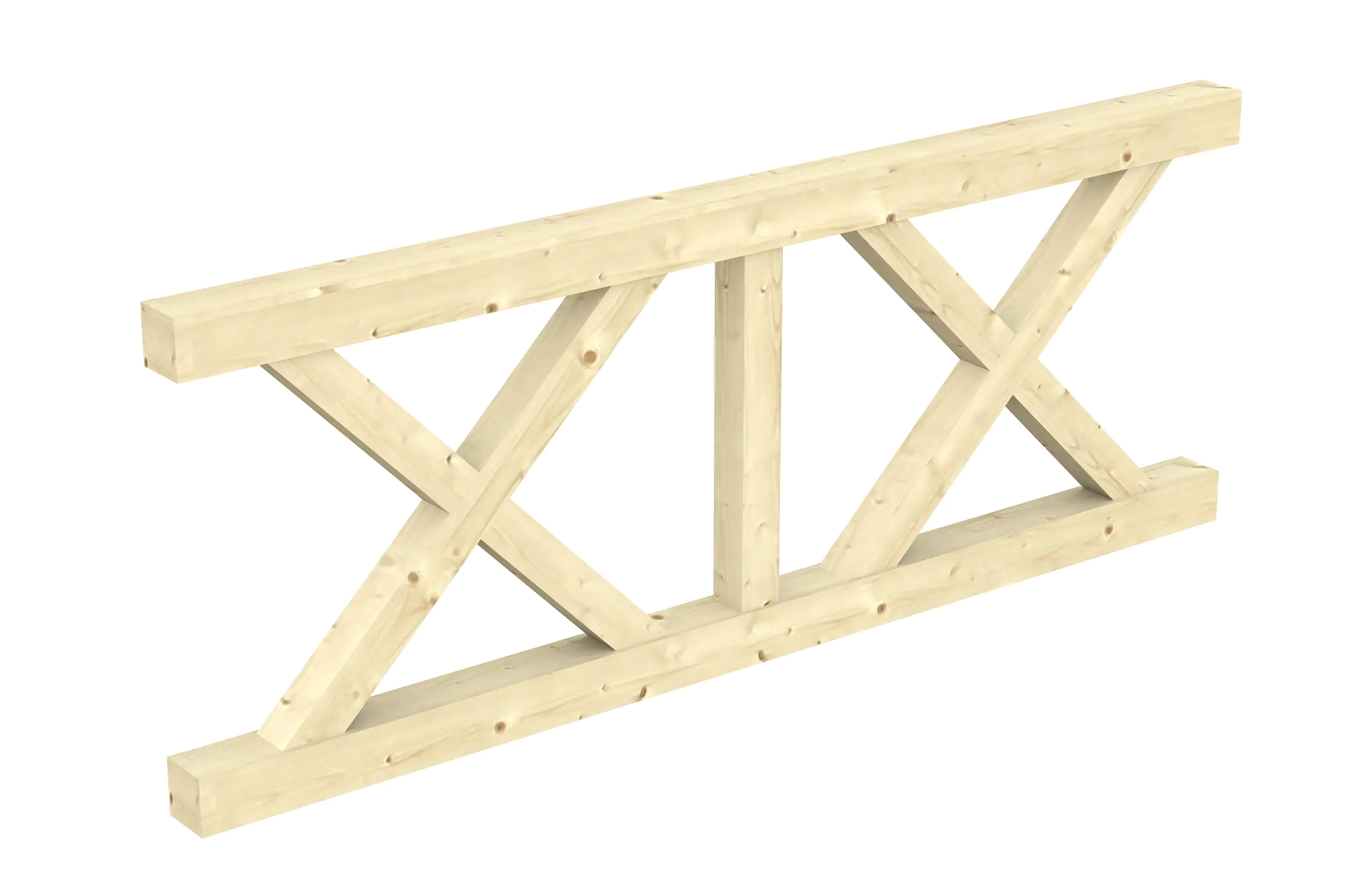 SKAN HOLZ Brüstung Andreaskreuz 220 x 84 cm, Fichte, natur