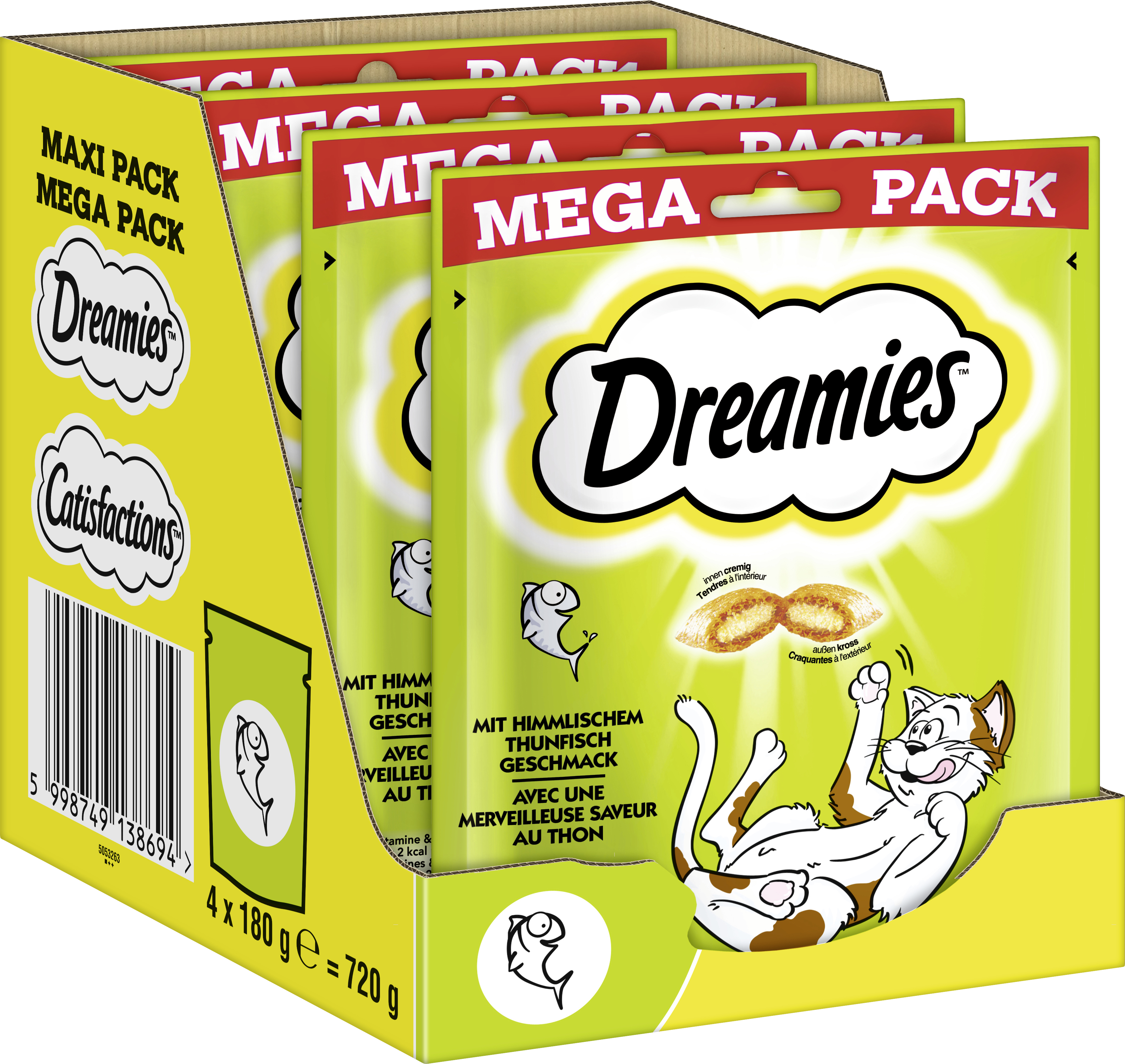DREAMIES Katzensnack mit Thunfischgeschmack 180 g Mega Pack