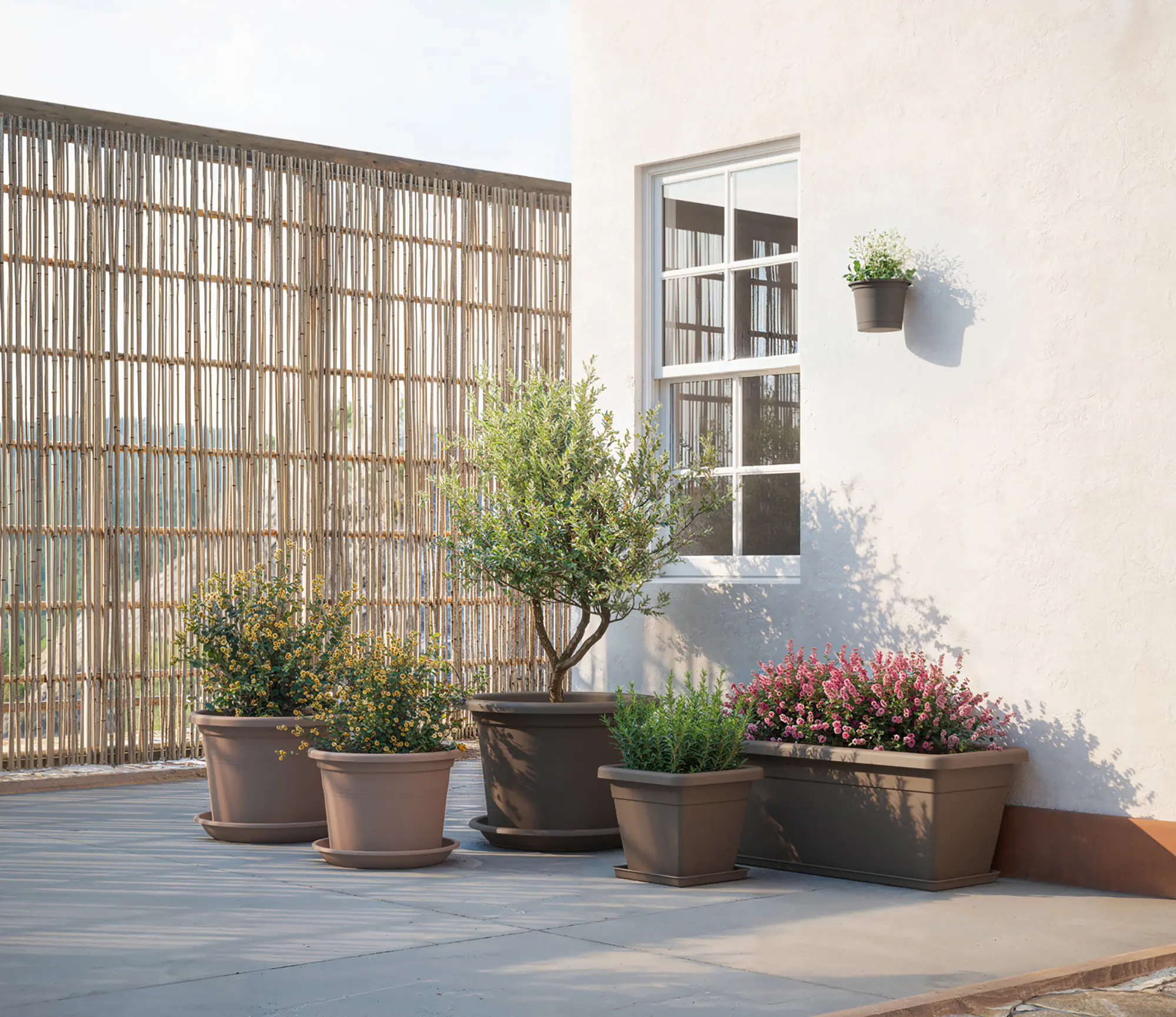 Artevasi Pflanztopf Venezia Cilindro Kunststoff terrakotta matt Ø 35 x 25 cm