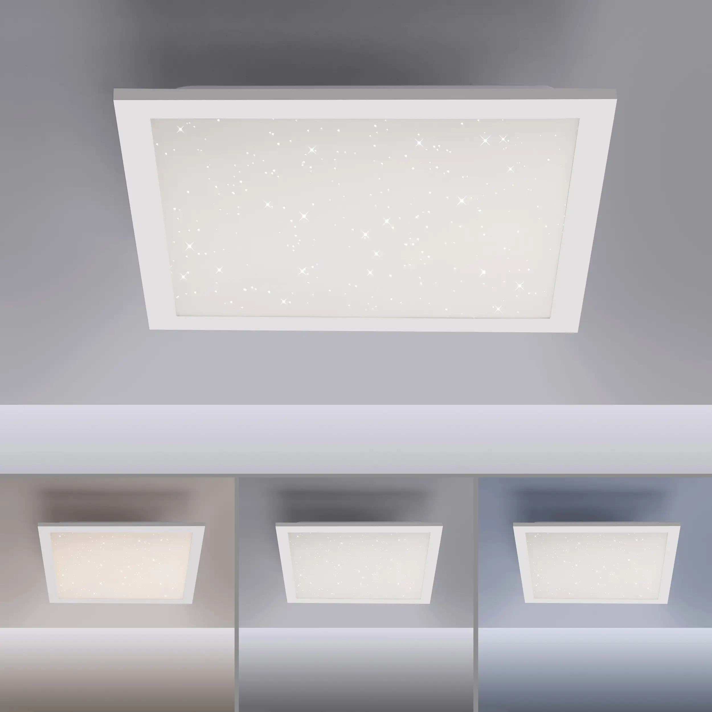 JustLight LED Deckenleuchte Starryflat weiß 29,5 x 29,5 cm dimmbar