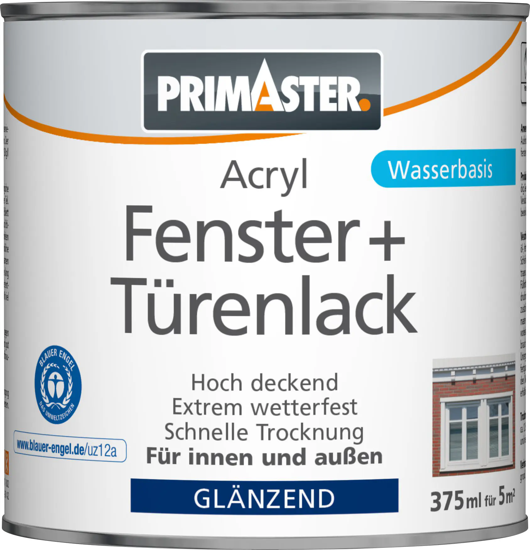 Primaster Acryl Fenster- und Türenlack 375 ml weiß glänzend