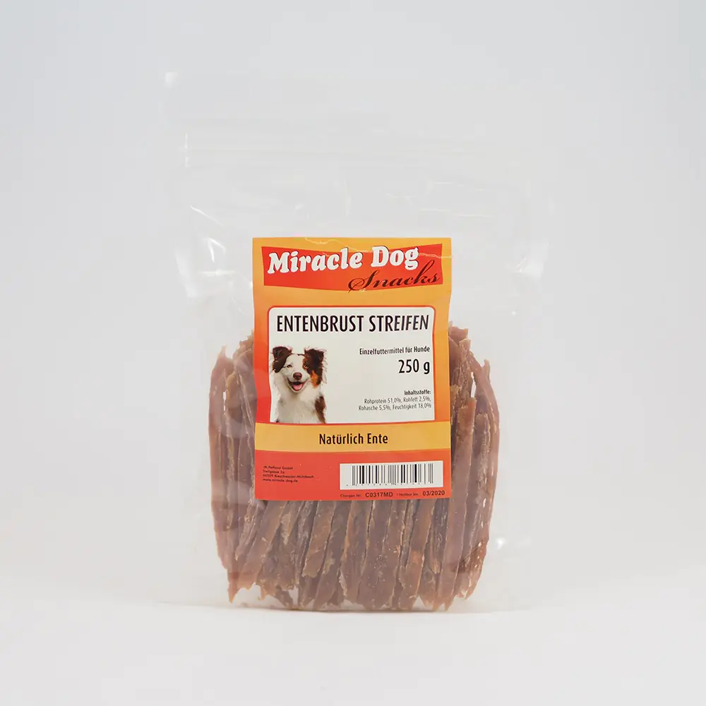 Miracle Dog Entenbrust Streifen 250 g