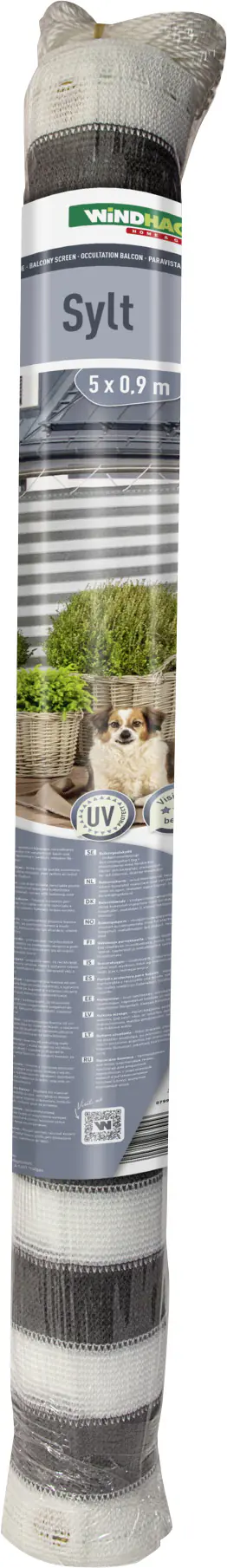 Windhager Balkonsichtschutz Sylt 0,9 x 5 m grau/weiß