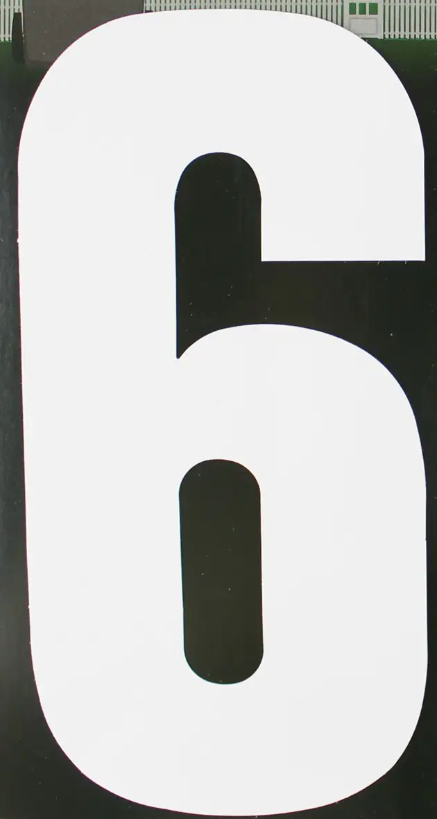 Conacord Reflektierende Klebezahl 6 weiß 170 mm "6"