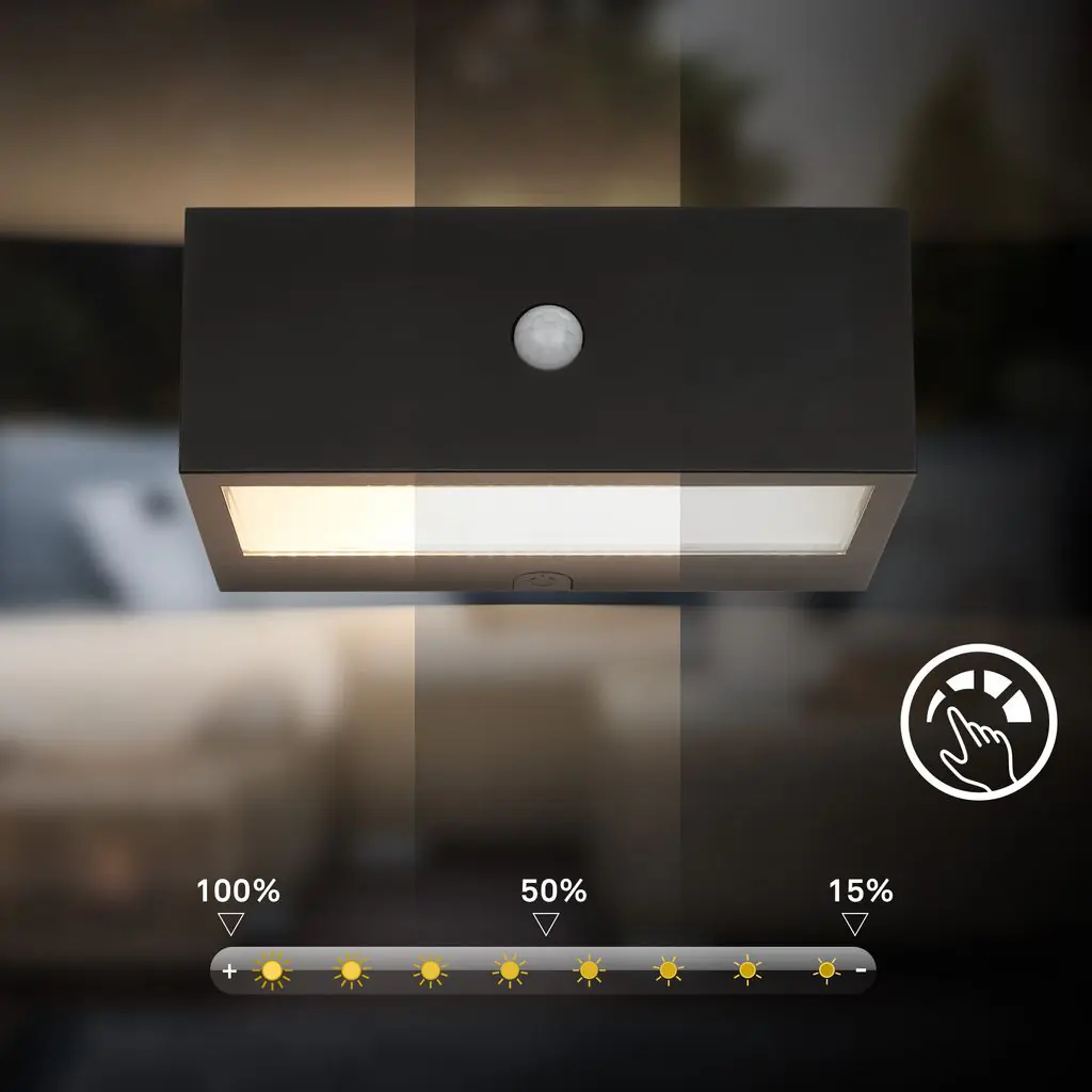 Briloner LED Akku-Außenwandleuchte Dogu schwarz 6,5W 700lm warmweiß Bewegungssensor