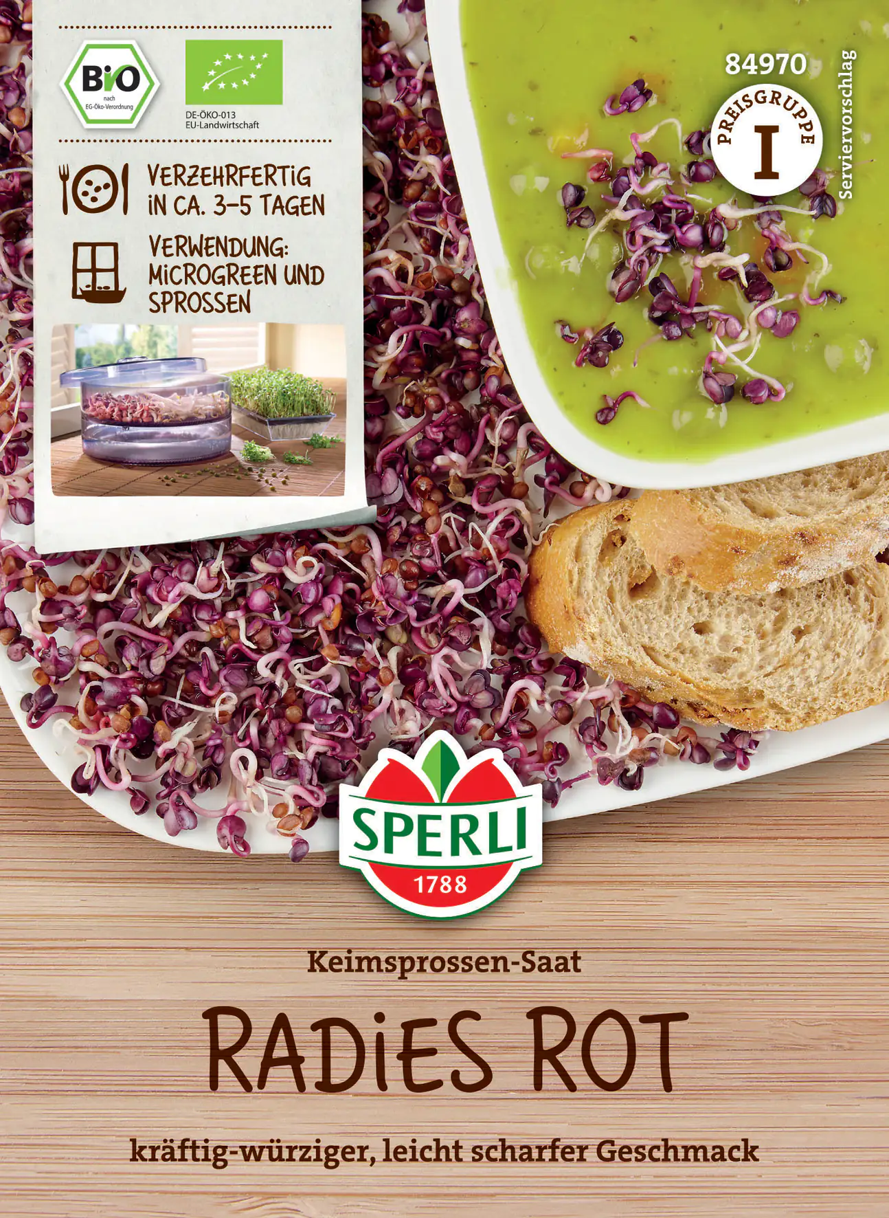 Sperli BIO Keimsprossen-Saat Radies rot