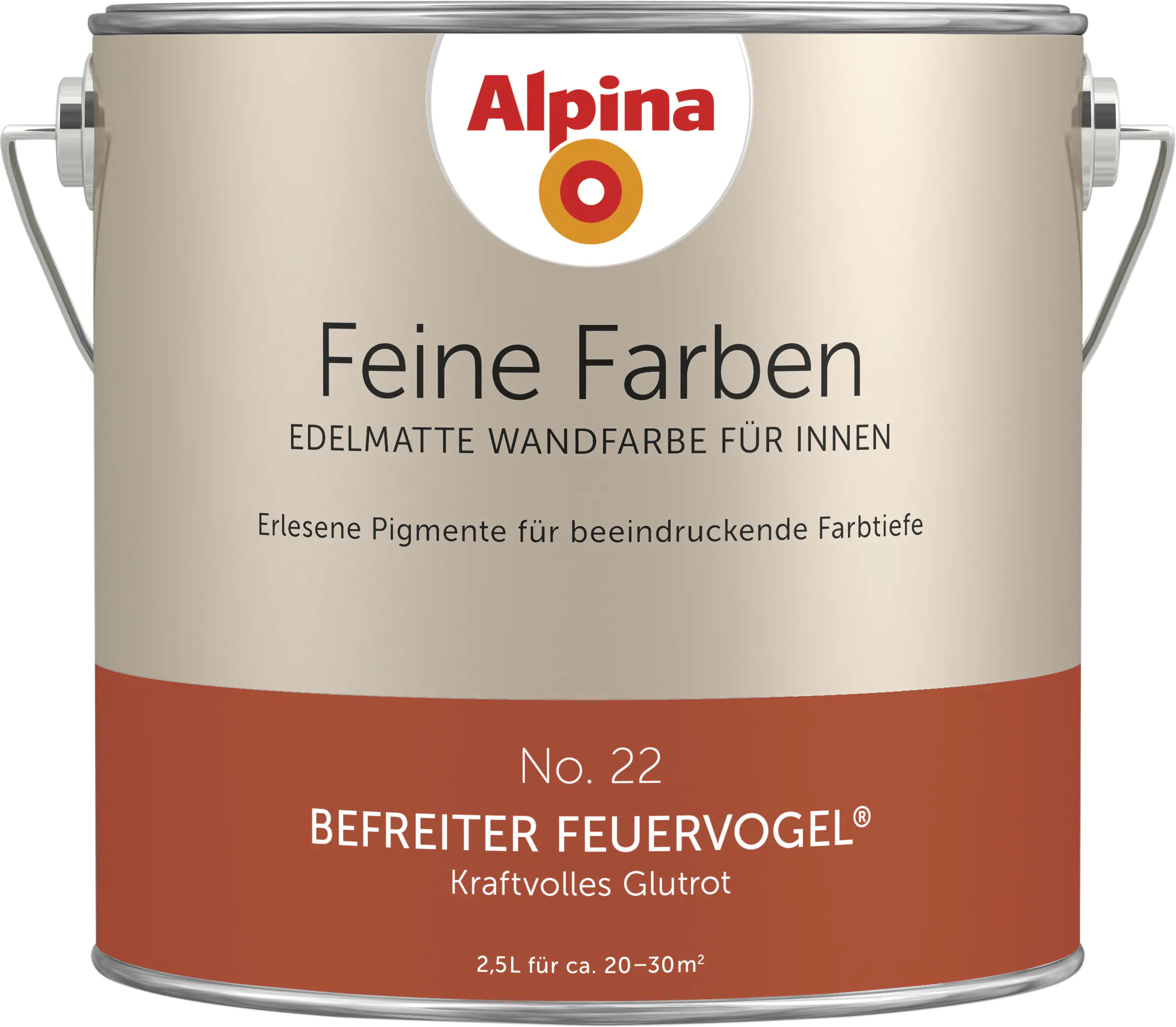Alpina Feine Farben No. 22 Befreiter Feuervogel 2,5 L kraftvolles glutrot edelmatt Alpina Feine Farben No. 22 Befreiter Feuervogel 2,5 L kraftvolles glutrot edelmatt