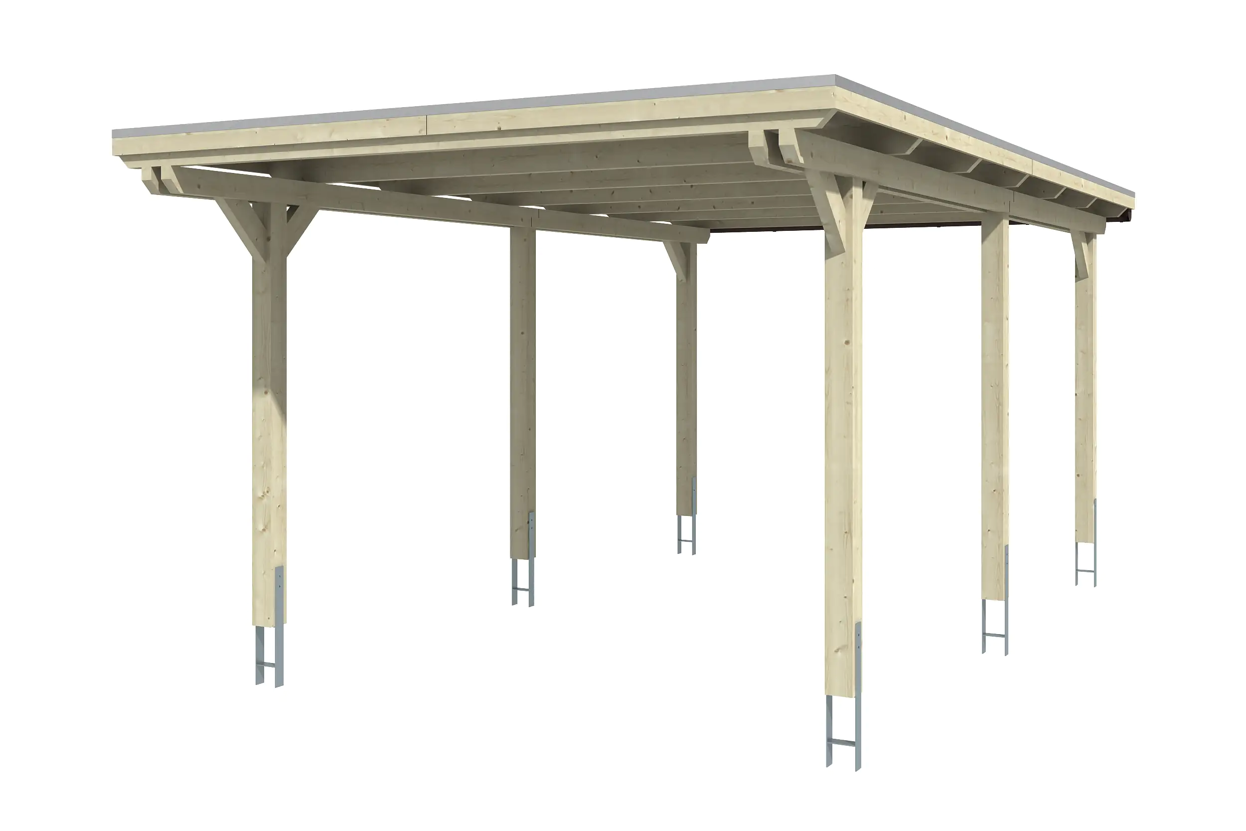 4018211022120_02 SKAN HOLZ Carport Emsland 354 x 604 cm mit Aluminiumdach, natur