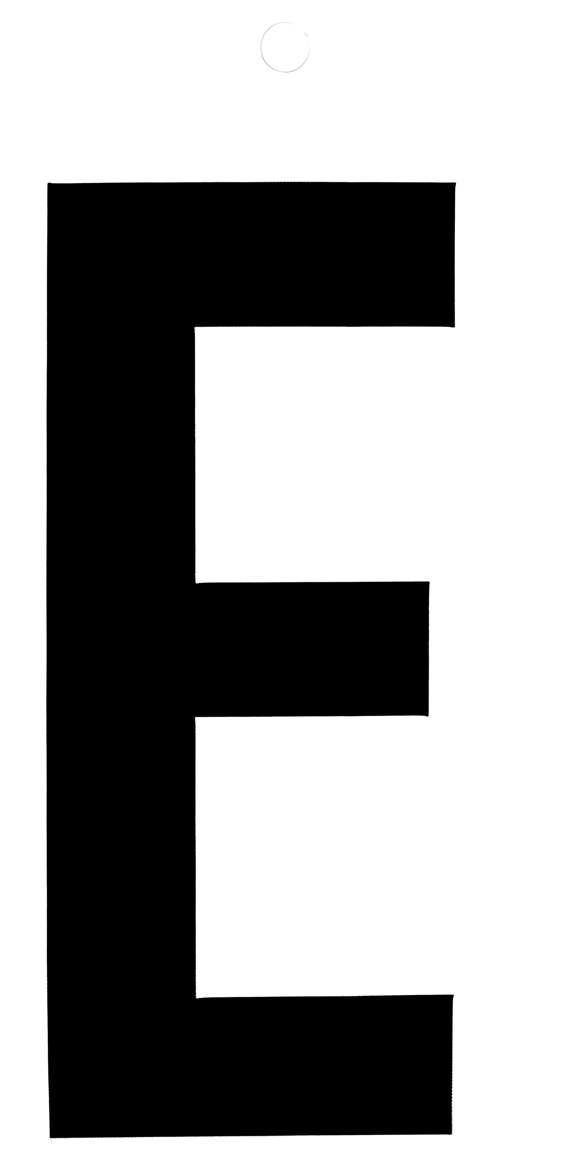 Conmetall Aufkleber Buchstabe E PVC 10 x 6 cm schwarz 