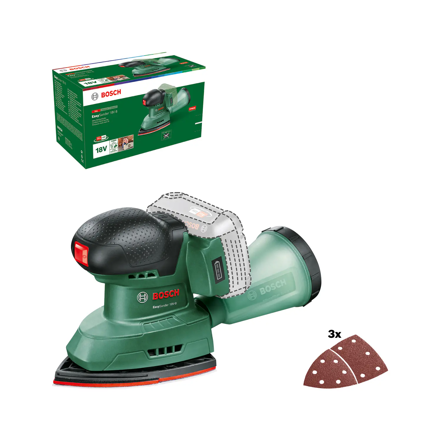 Bosch Akku-Multischleifer Easy Sander 18V-8 Solo